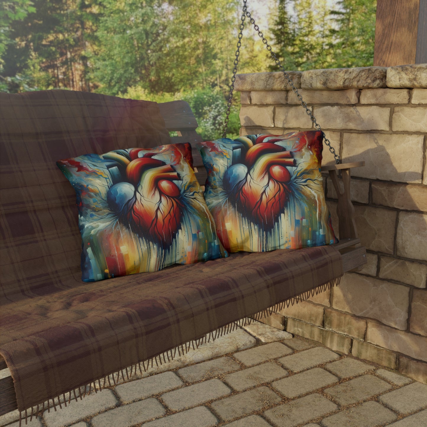Humanity Heart Unveiled Outdoor Pillows