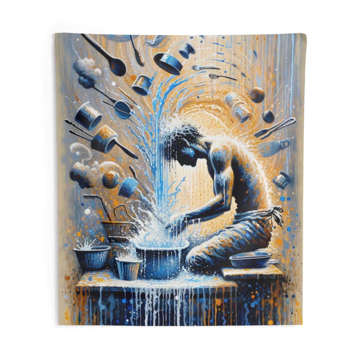 Meditative Kinetic Tachism Indoor Wall Tapestries