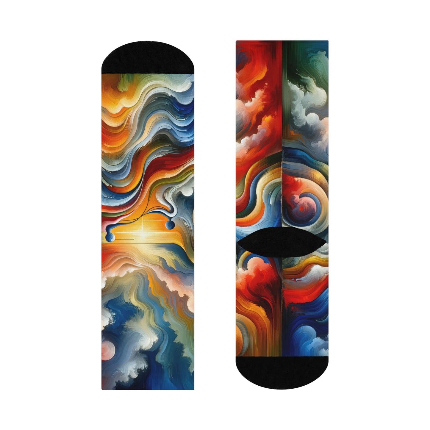 Empathetic Lifeline Abstract Cushioned Crew Socks