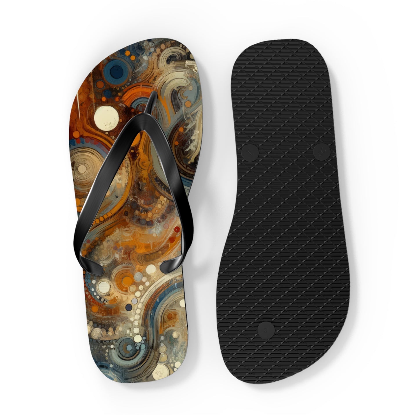Dynamic Cultural Mosaic Flip Flops