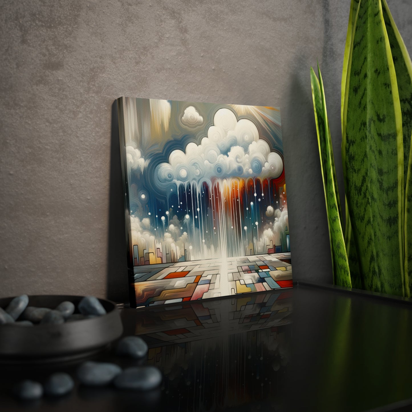 Grounding Silver Clouds Canvas Photo Tile