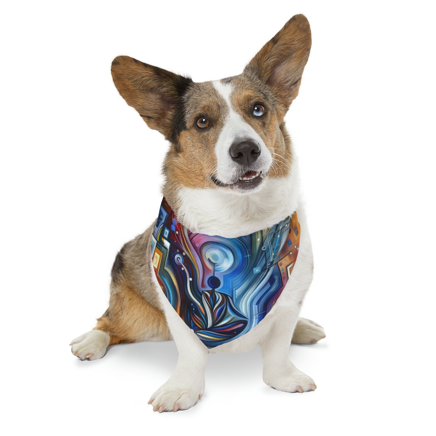 Digital Mindfulness Abstract Pet Bandana Collar