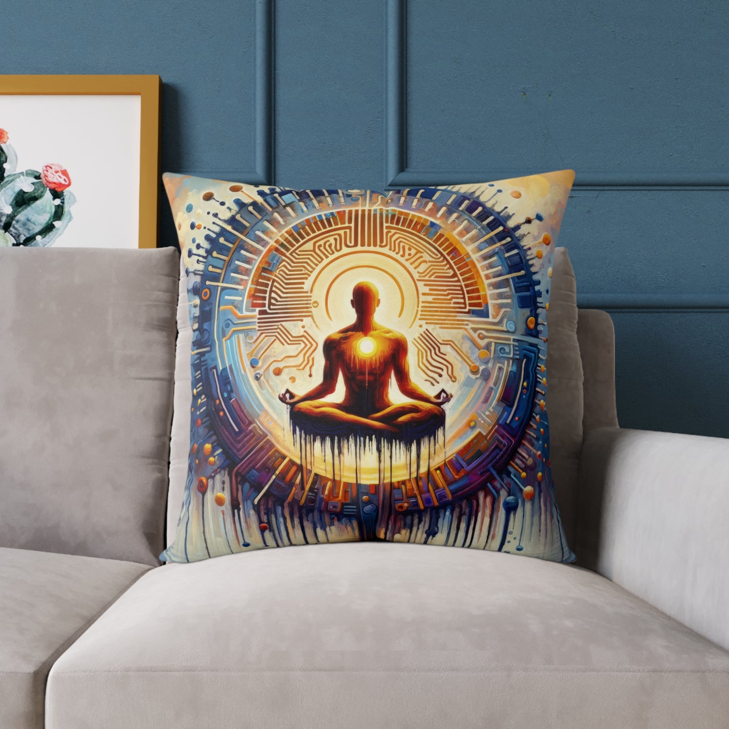 Meditative Technological Fusion Spun Polyester Pillow