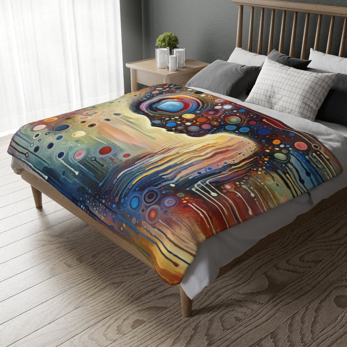 Echoed Intrinsic Universality Velveteen Microfiber Blanket (Two-sided print)