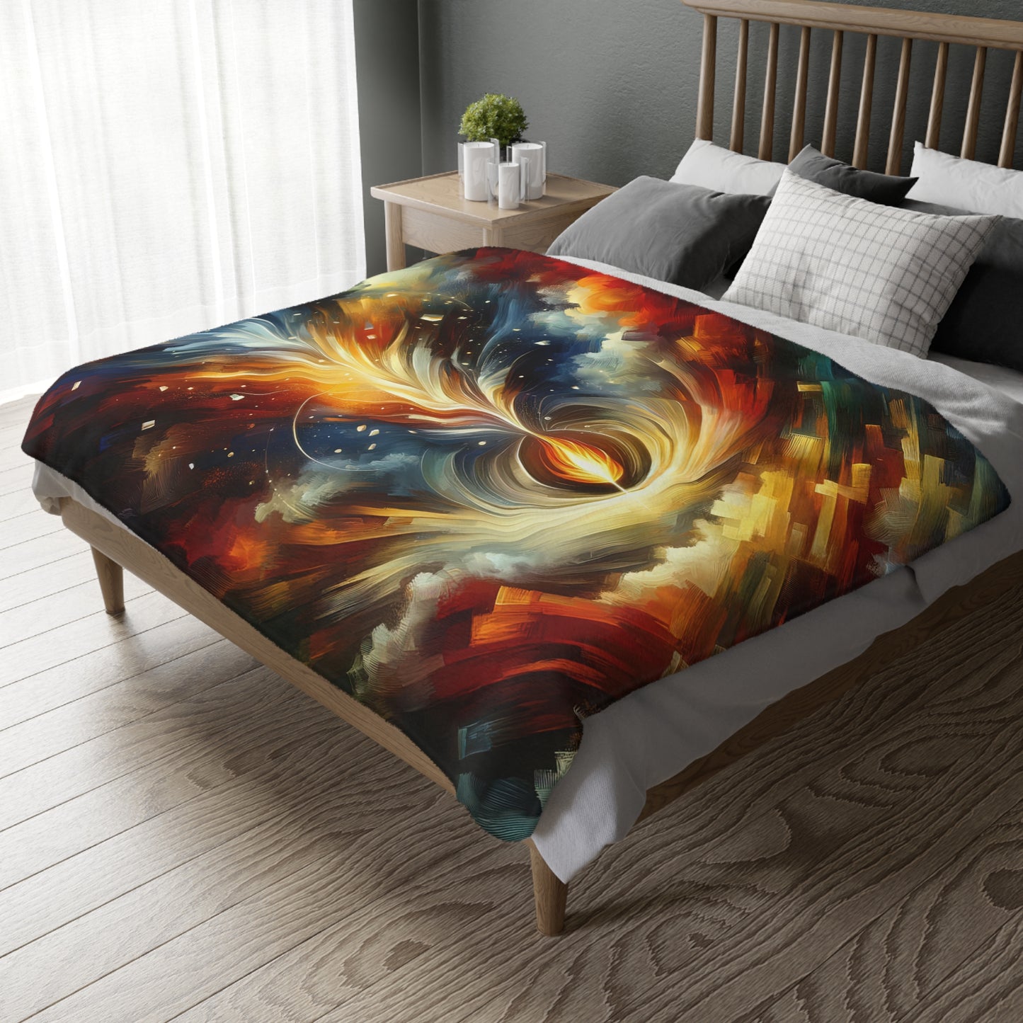 Igniting Transformational Currents Velveteen Microfiber Blanket (Two-sided print)