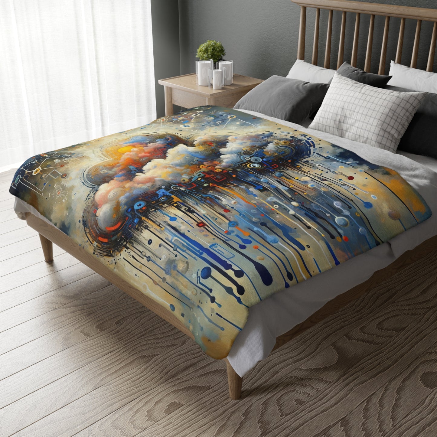 Cloud Community Crafting Velveteen Microfiber Blanket (Two-sided print)