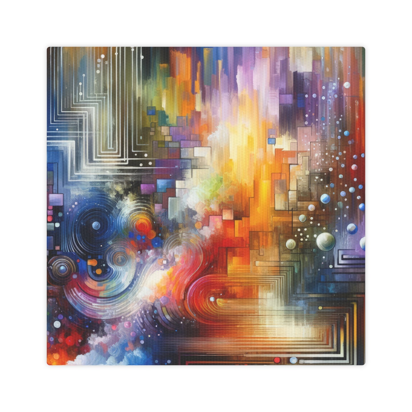 Abstract Technicolor Synthesis Canvas Photo Tile