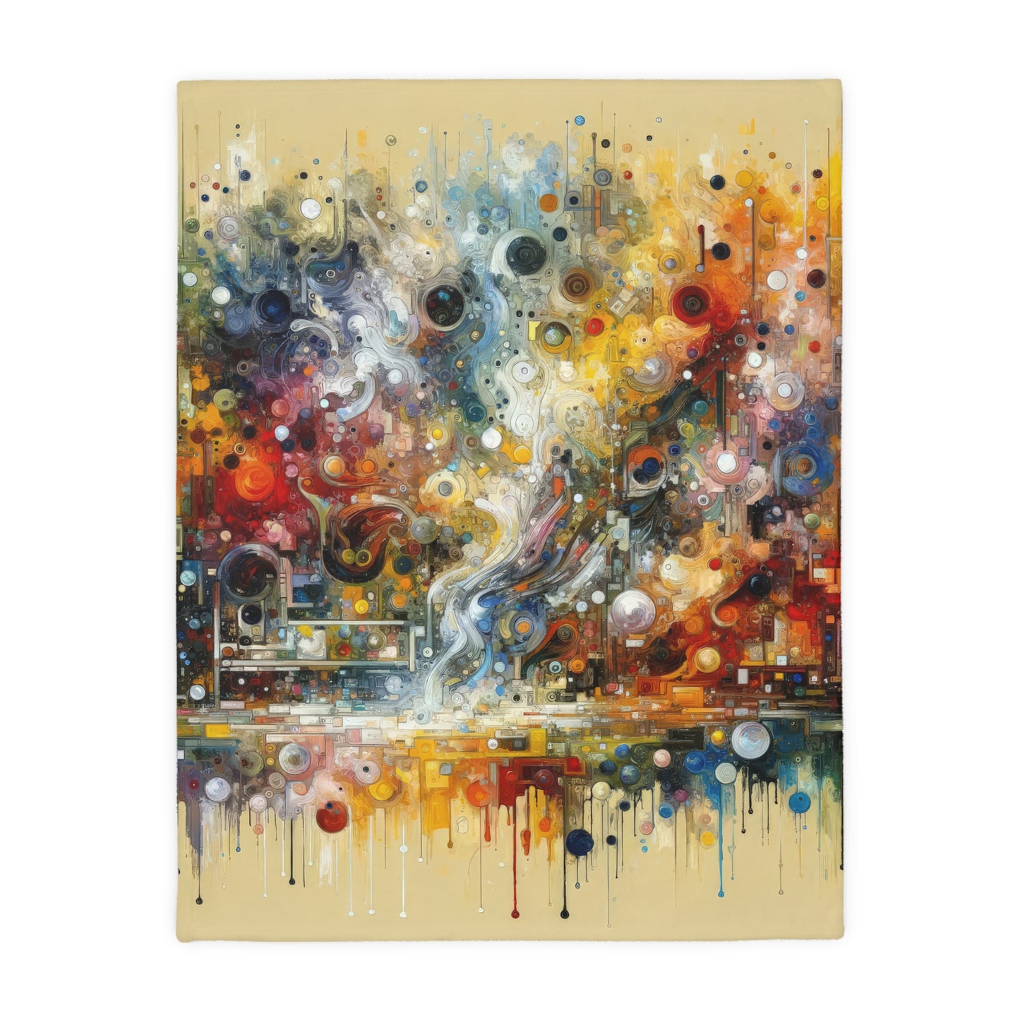 Perception Mosaic Abstract Velveteen Microfiber Blanket (Two-sided print)