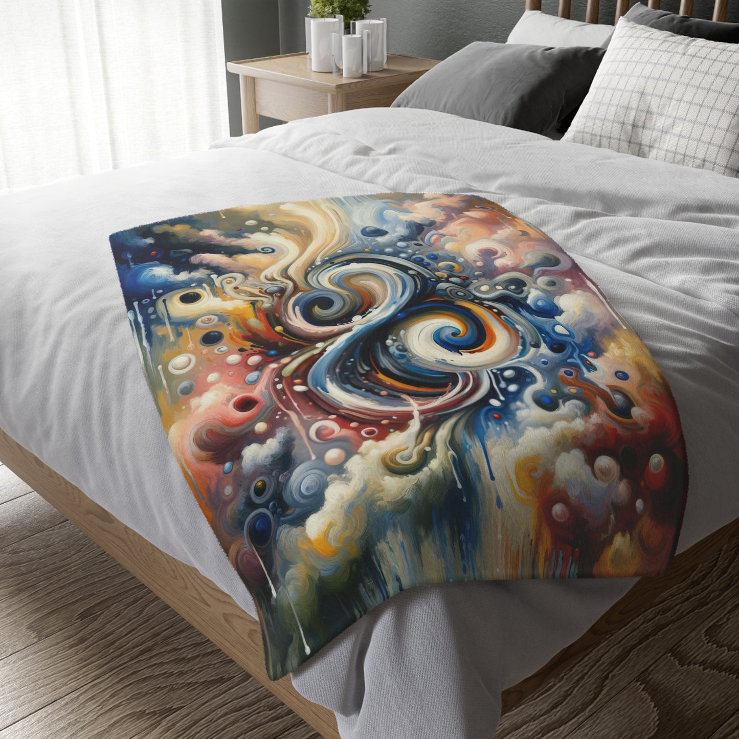 Paradoxical Embrace Tachism Velveteen Microfiber Blanket (Two-sided print)