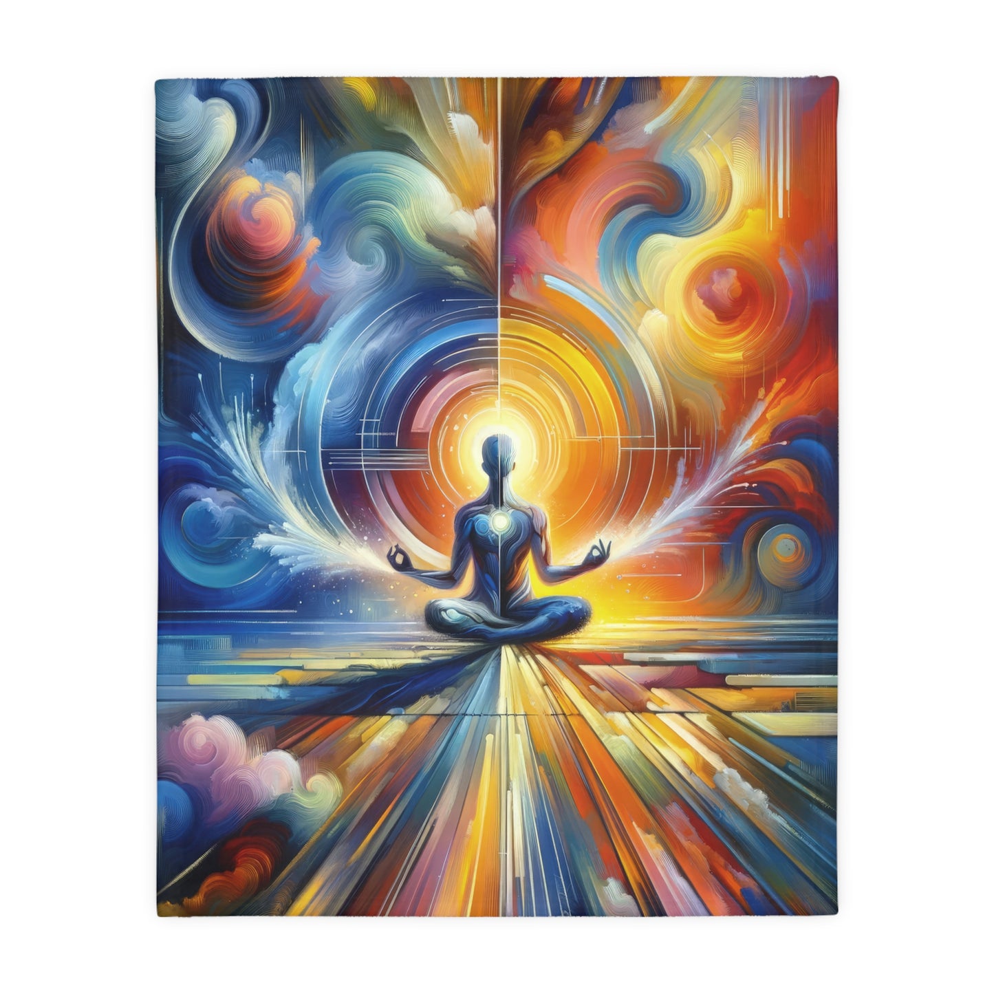 Techno Spiritual Synthesis Velveteen Microfiber Blanket (Two-sided print)