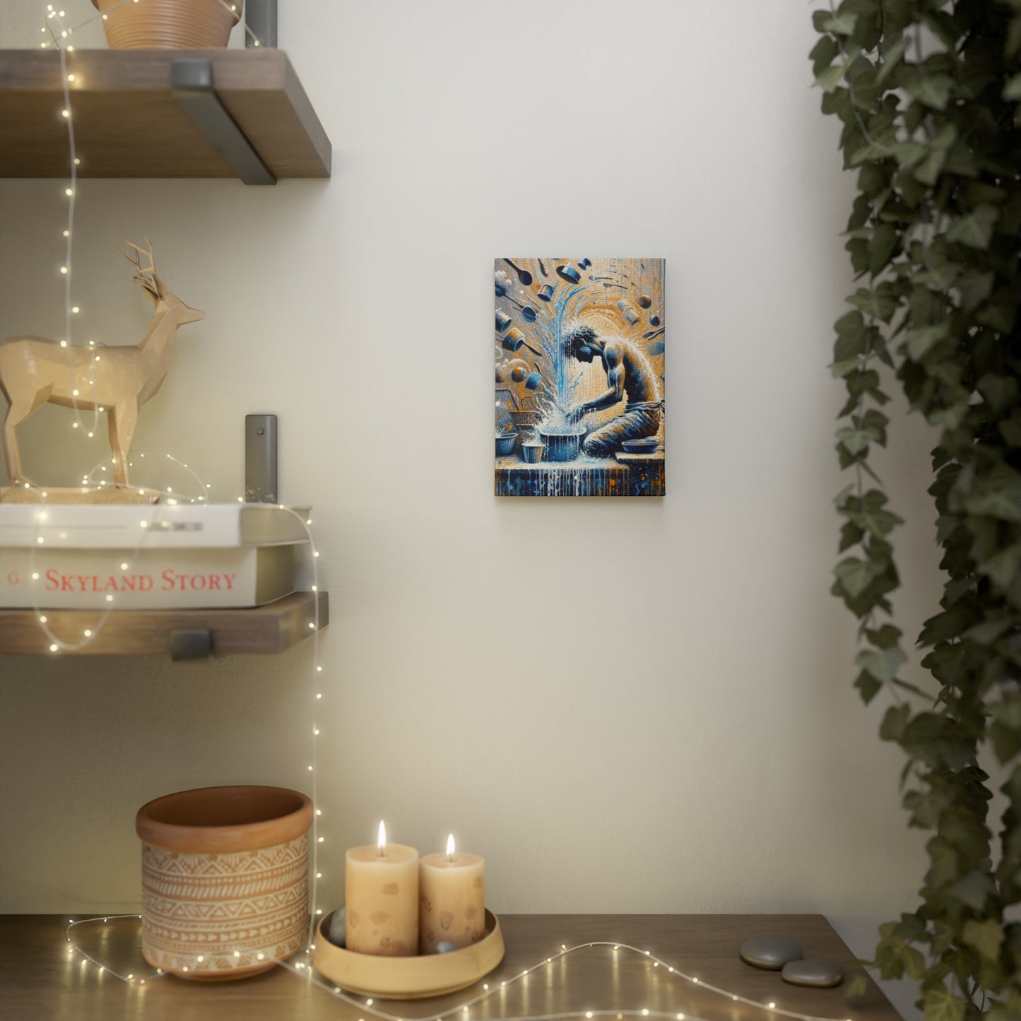 Meditative Kinetic Tachism Canvas Photo Tile