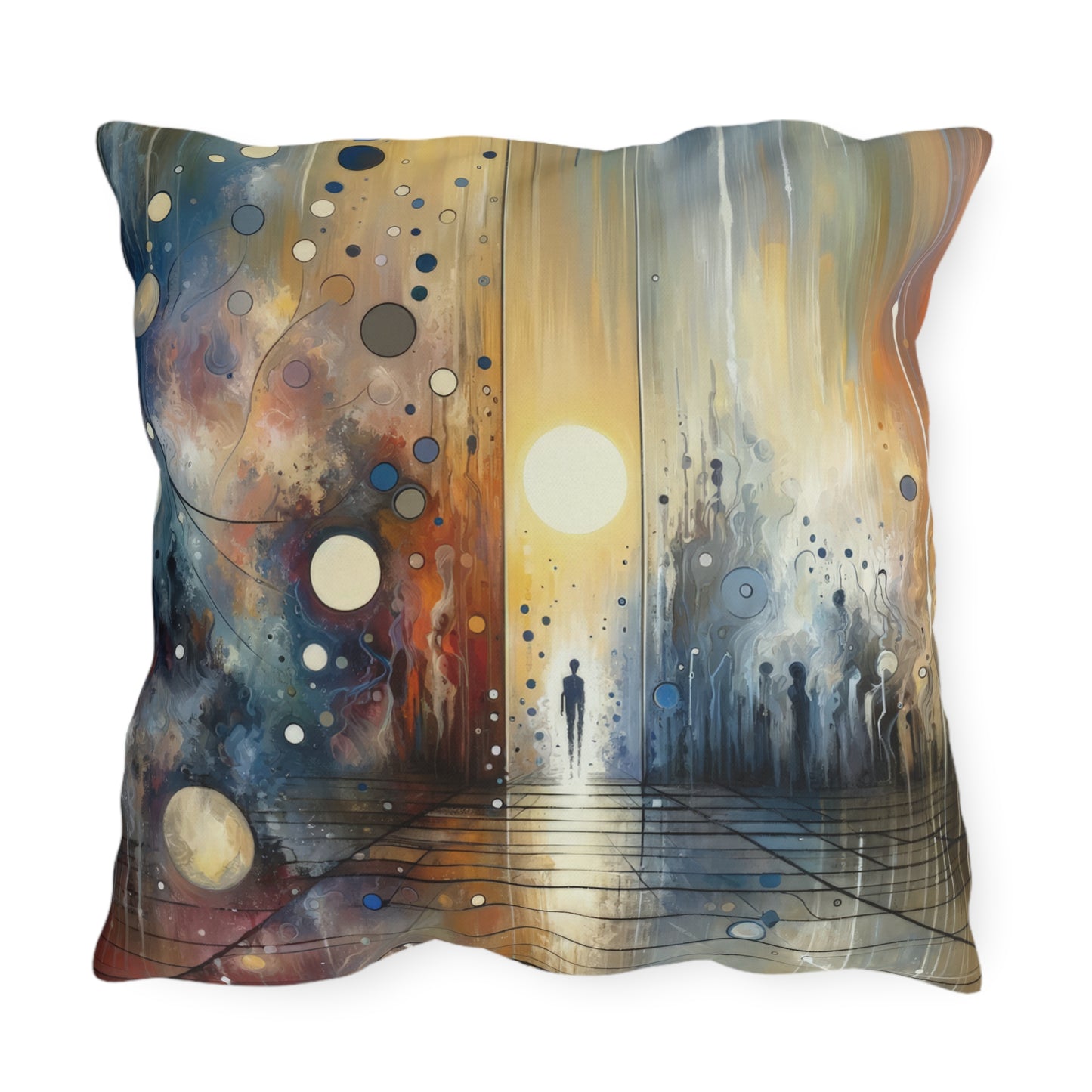 Stillness Transition Abstract Outdoor Pillows