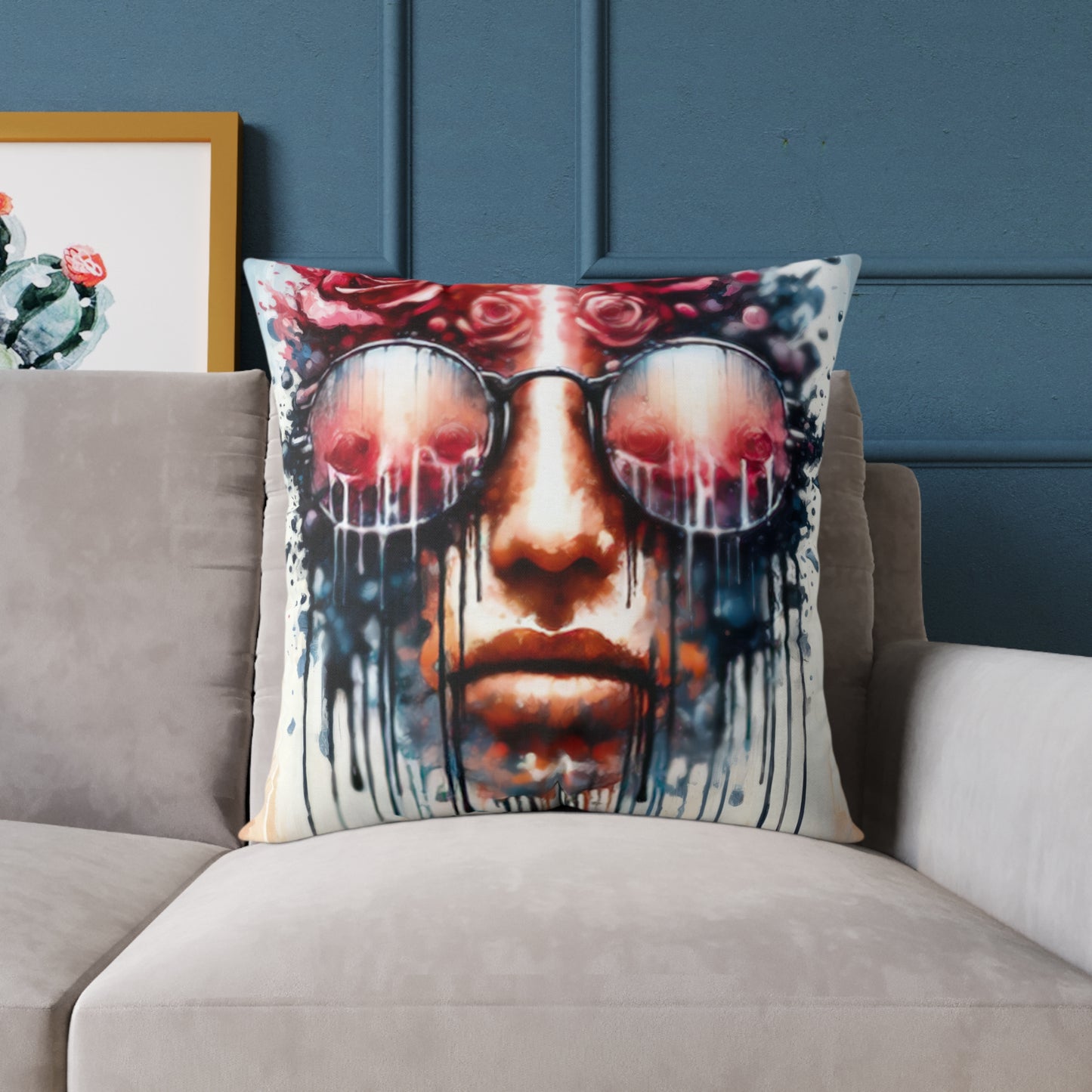 Perception Cleansing Tachism Spun Polyester Pillow