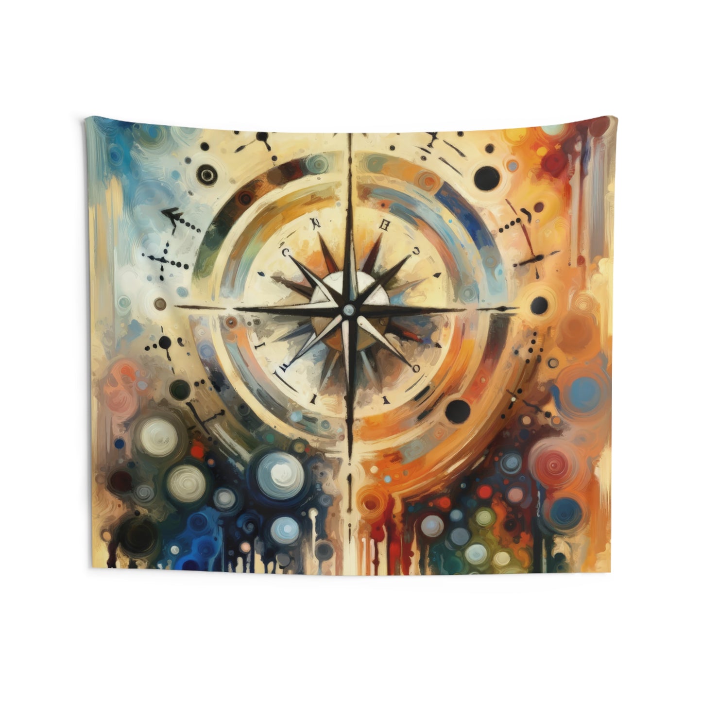 Guidance Abstract Compass Indoor Wall Tapestries