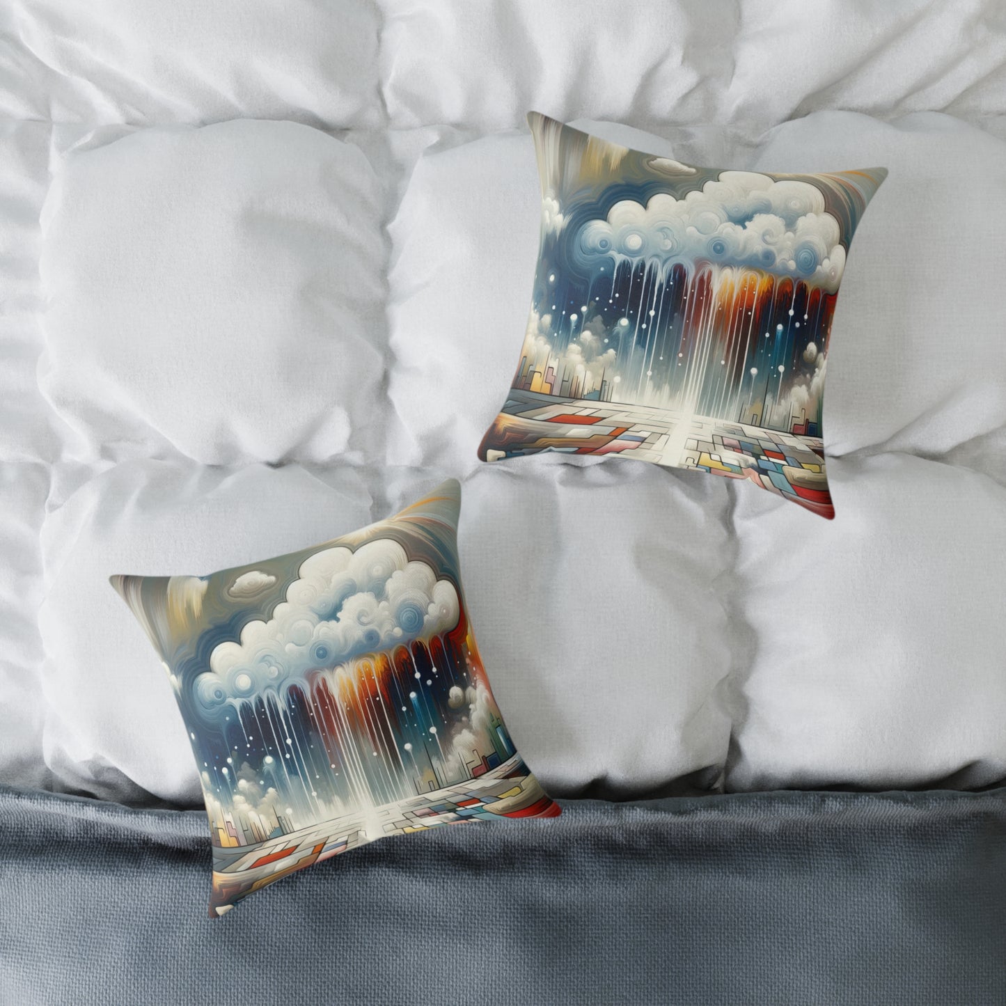 Grounding Silver Clouds Spun Polyester Pillow