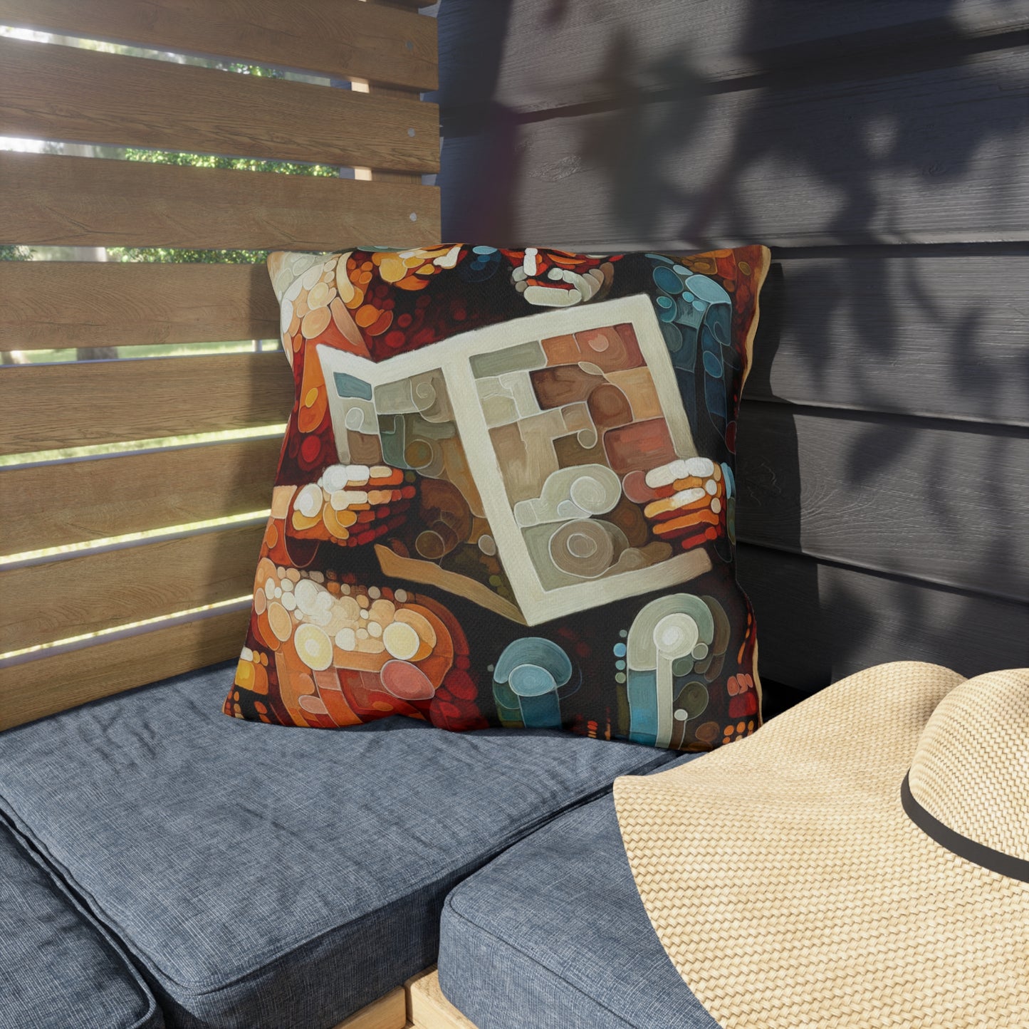 Elderly Unity Tachism Outdoor Pillows