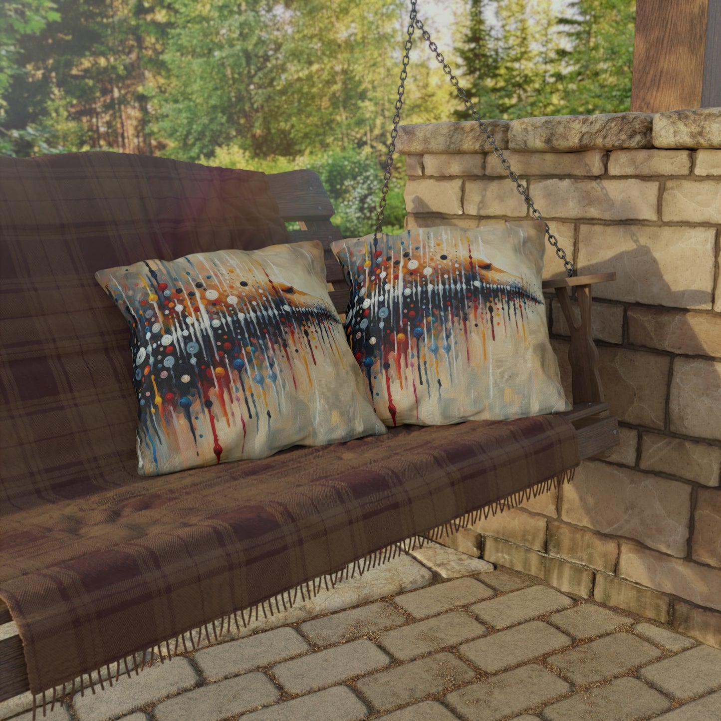 Distant Barking Echoes Outdoor Pillows