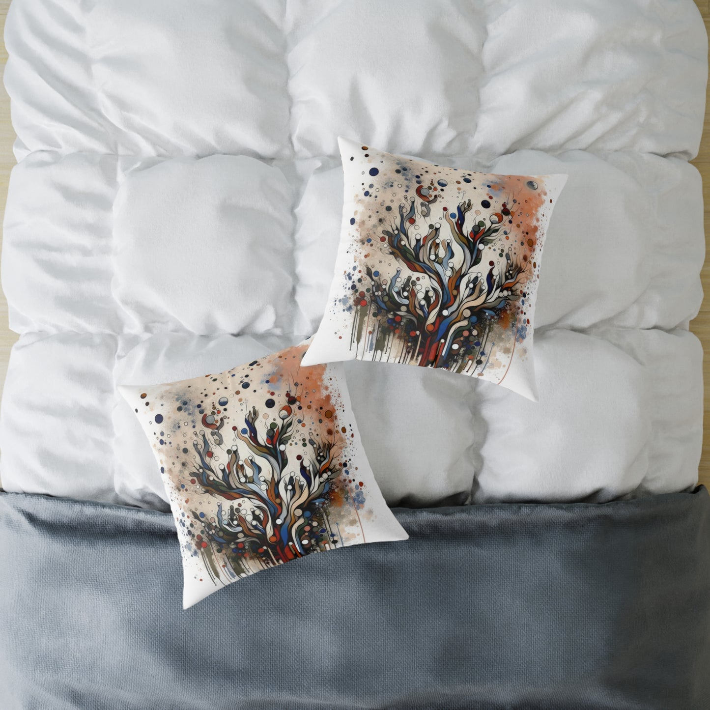 Intentional Unity Splashes Spun Polyester Pillow