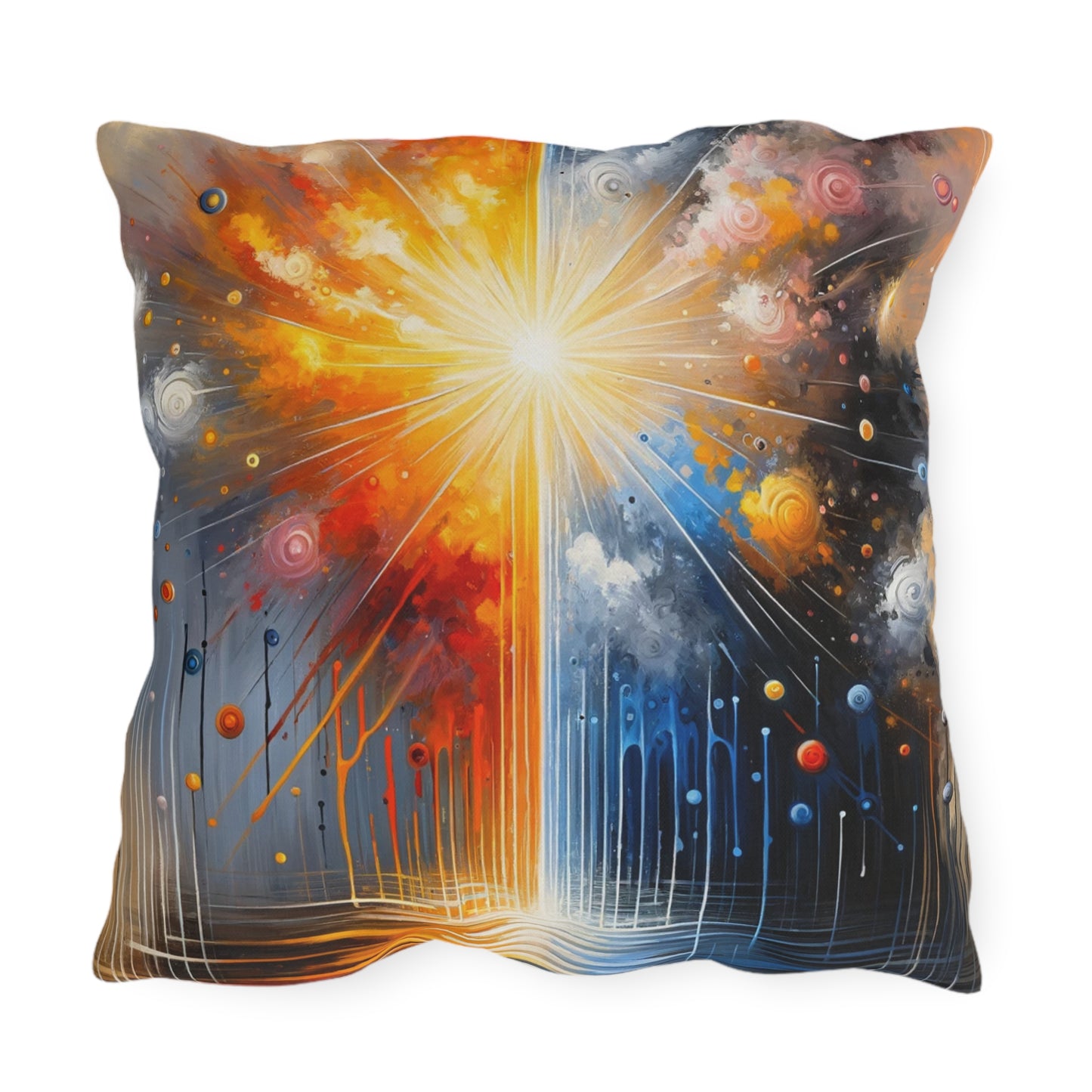 Luminous Abstract Tachism Outdoor Pillows