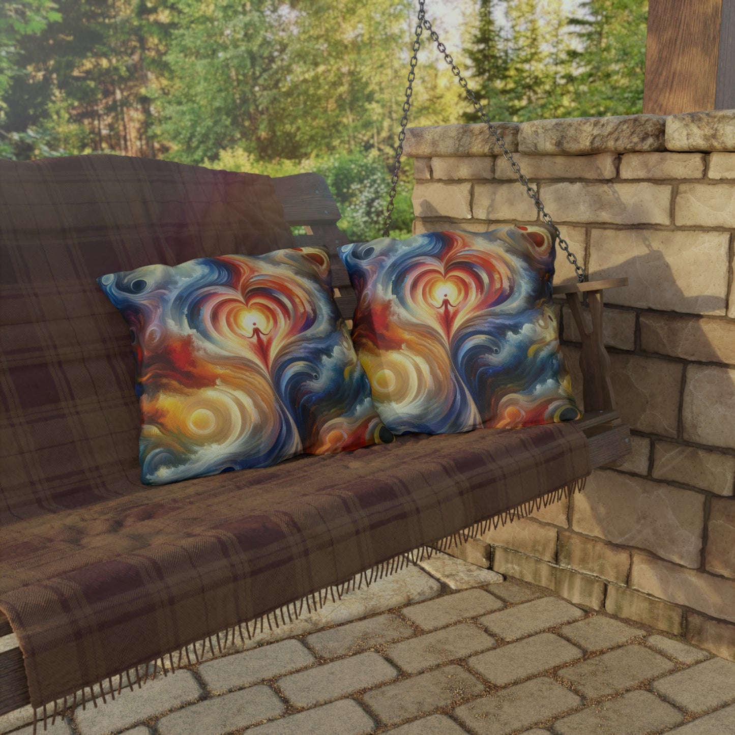 Unified Heart Journey Outdoor Pillows