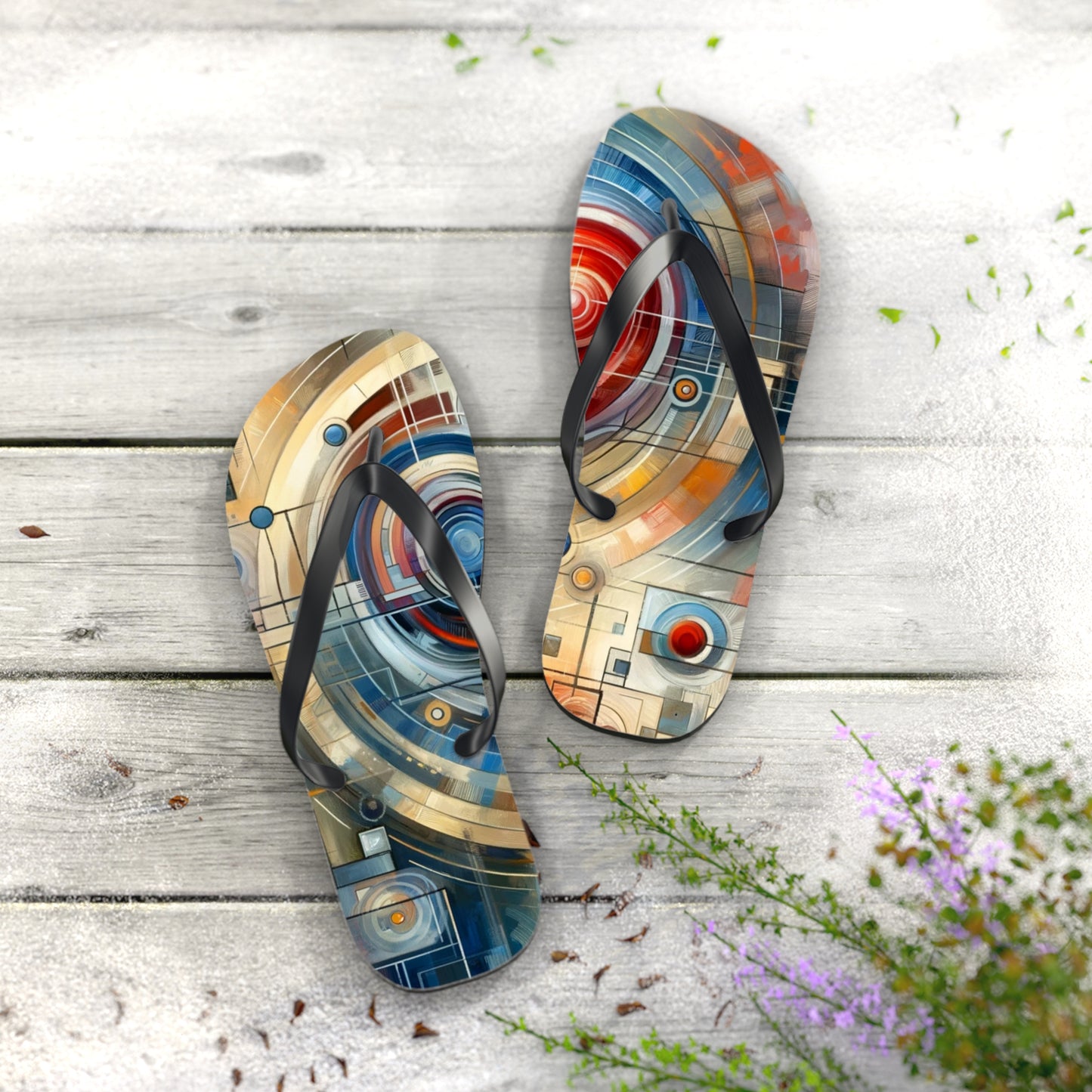 Techno Heart Harmony Flip Flops