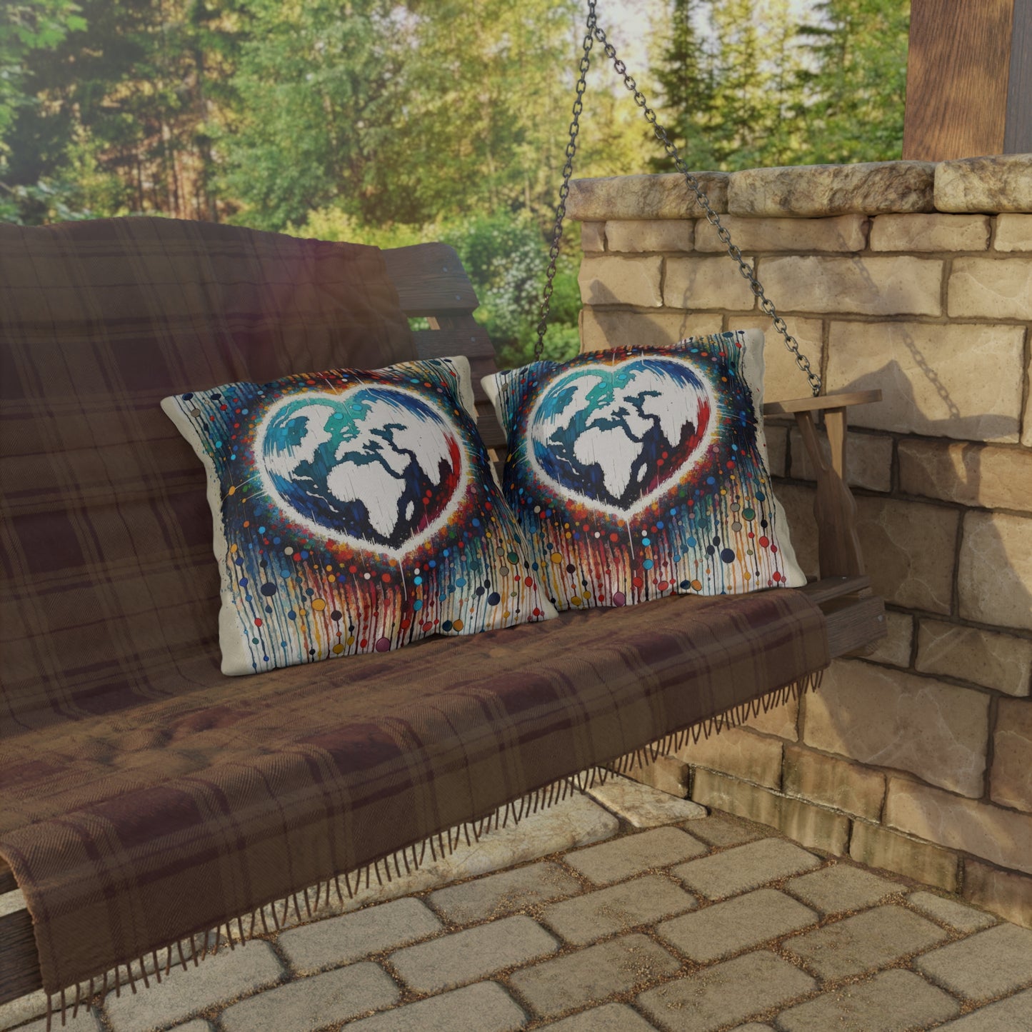 Heartbeats Synchronizing Peace Outdoor Pillows