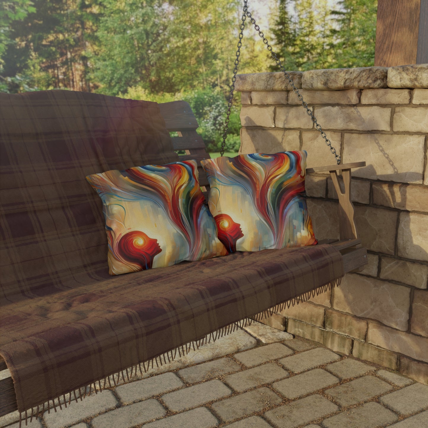 Empathetic Spiral Dialogue Outdoor Pillows