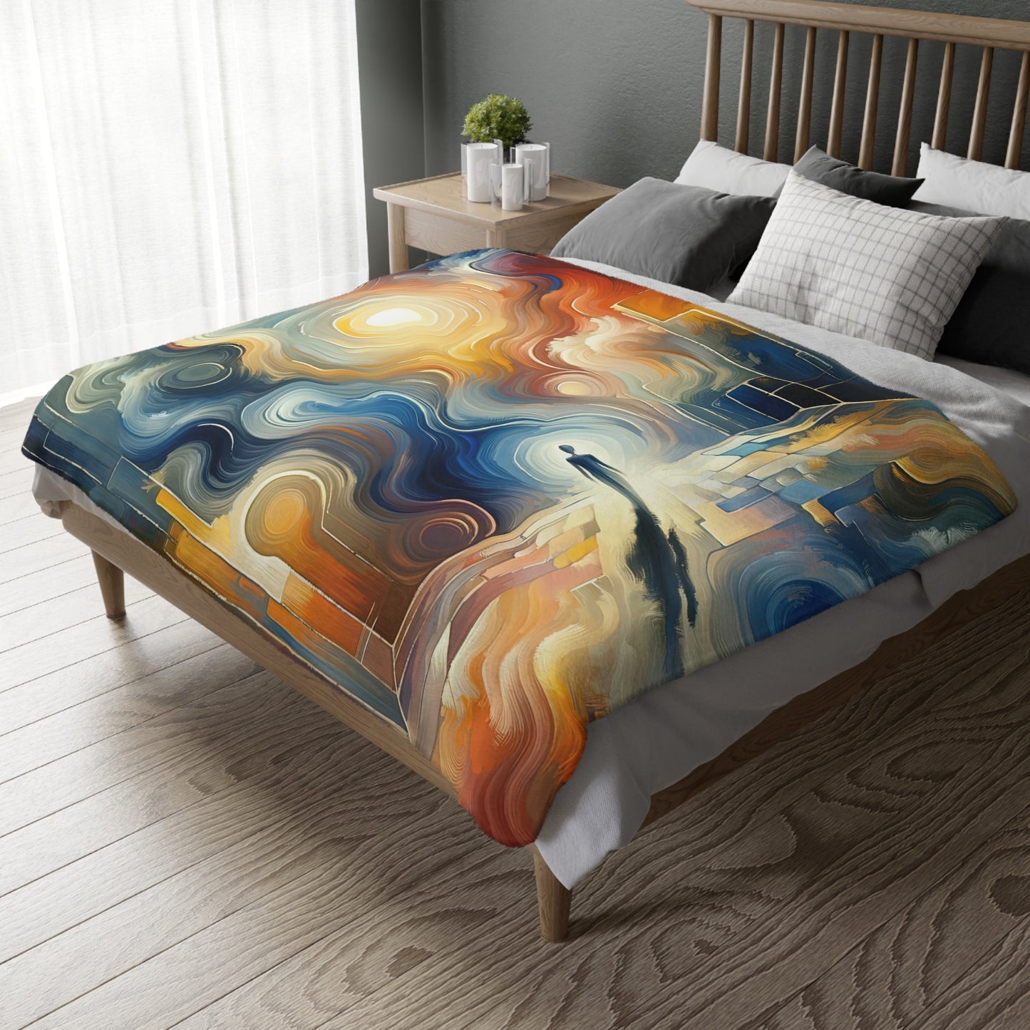 Spiritual Tranquil Sanctuary Velveteen Microfiber Blanket (Two-sided print)
