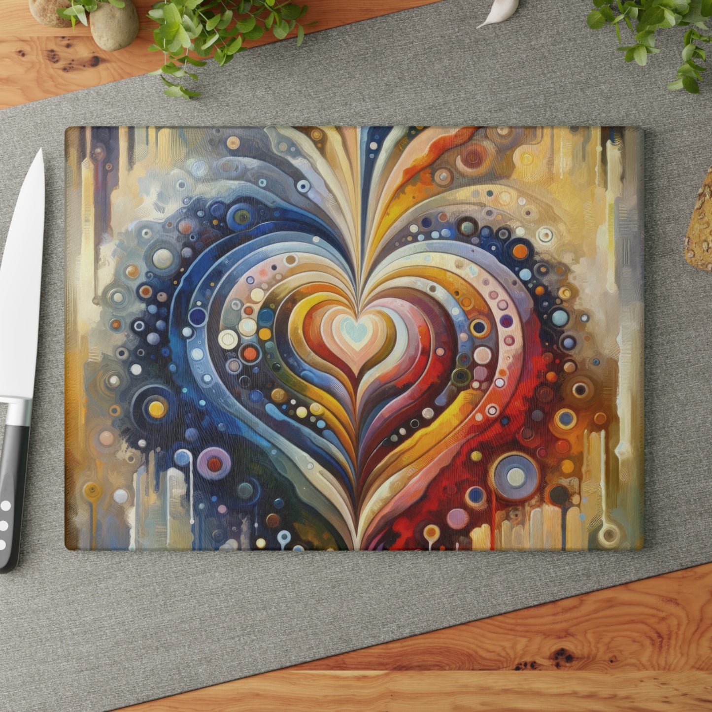 Harmonic Heart Essence Glass Cutting Board