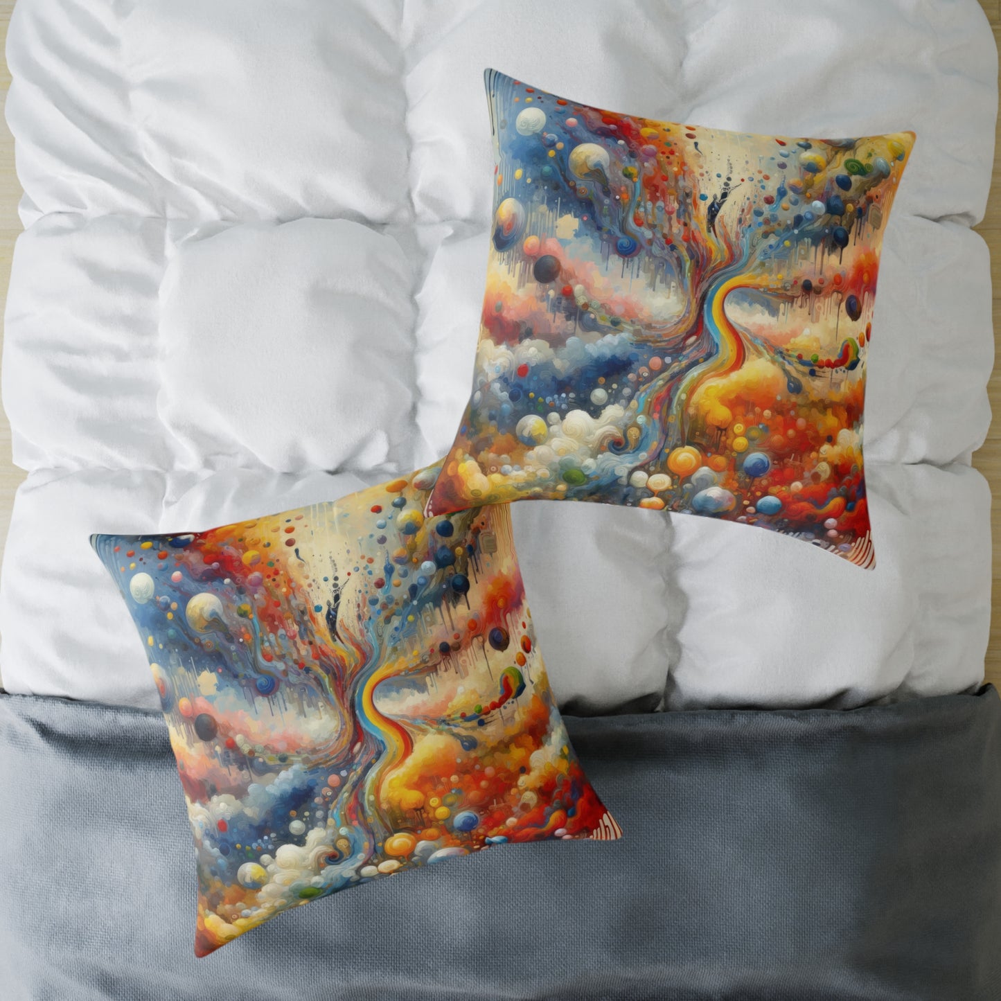 Choices Tachism Canvas Spun Polyester Pillow