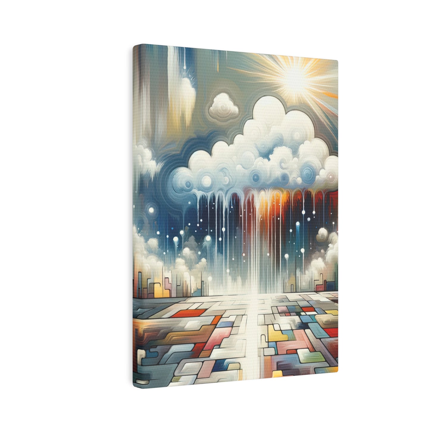 Grounding Silver Clouds Canvas Photo Tile