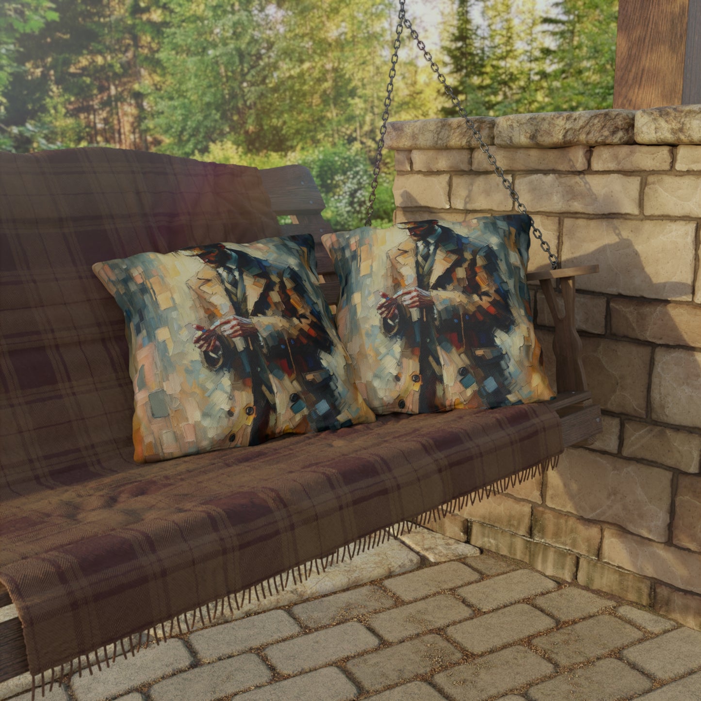 Urban Tachism Encounter Outdoor Pillows