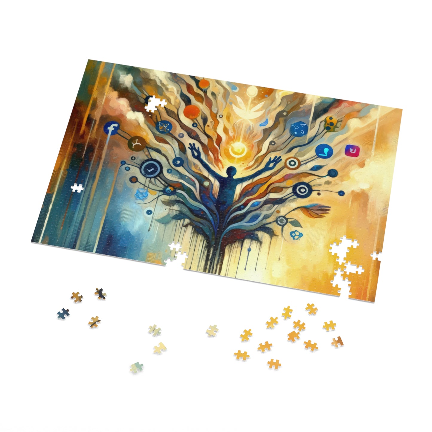 Reflective Digital Meditation Jigsaw Puzzle (30, 110, 252, 500,1000-Piece)