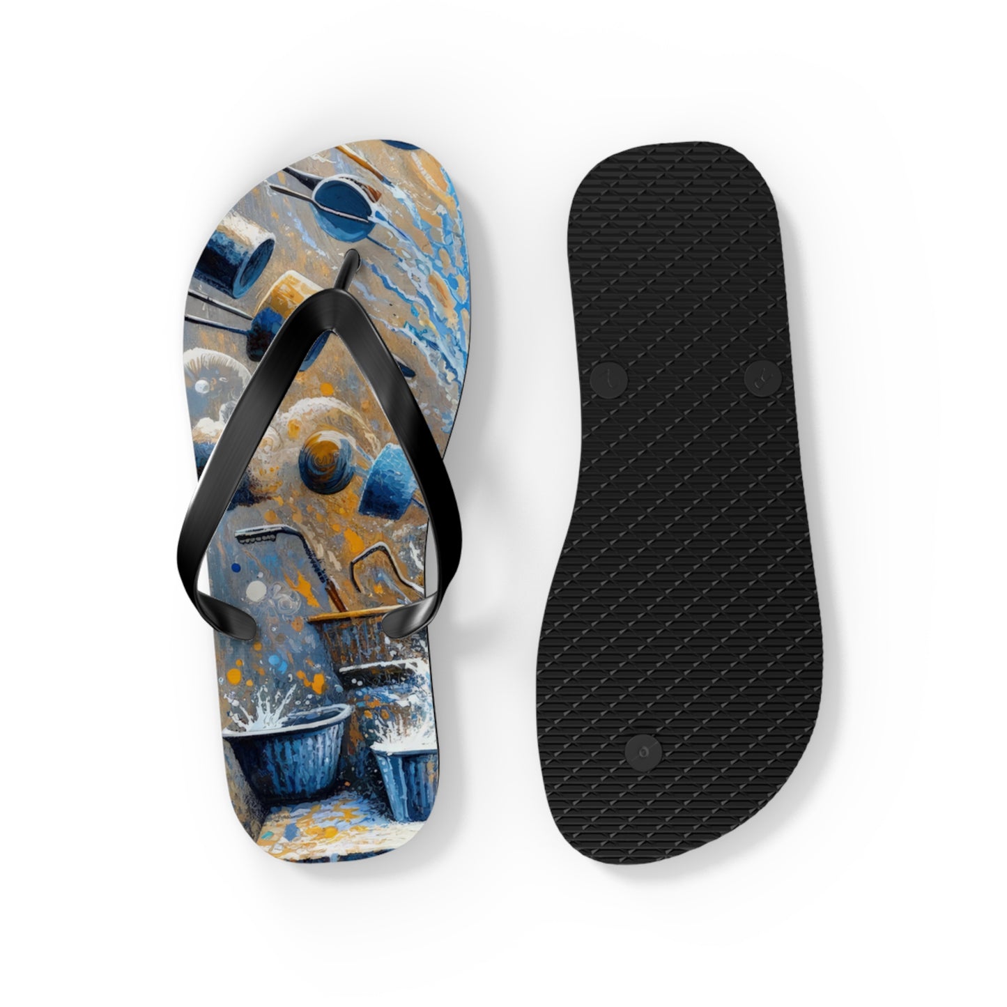 Meditative Kinetic Tachism Flip Flops