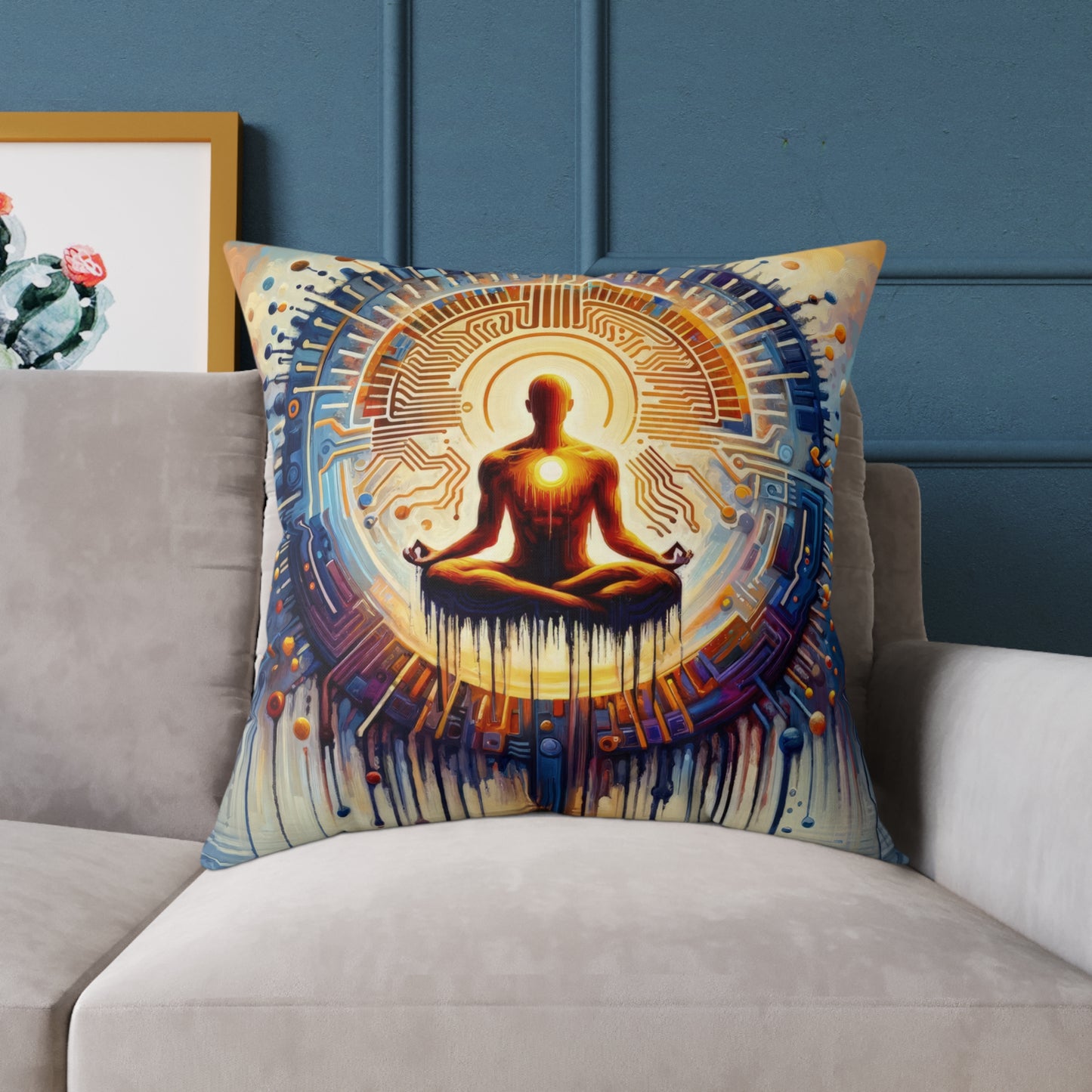 Meditative Technological Fusion Spun Polyester Pillow