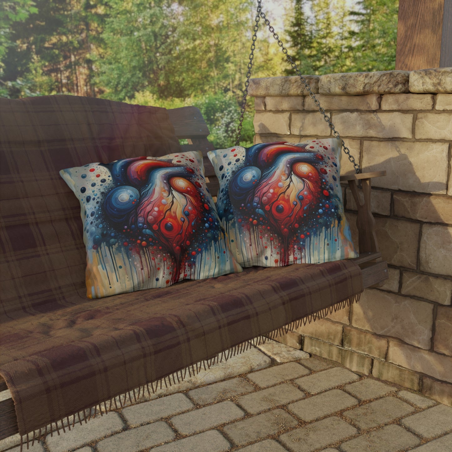 Empathetic Heart Expression Outdoor Pillows