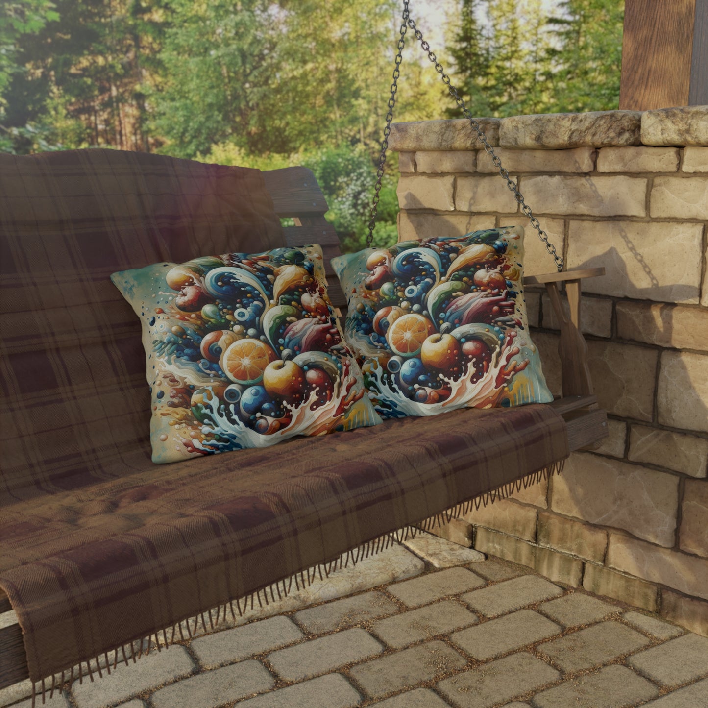 Nourishing Tachism Symphony Outdoor Pillows