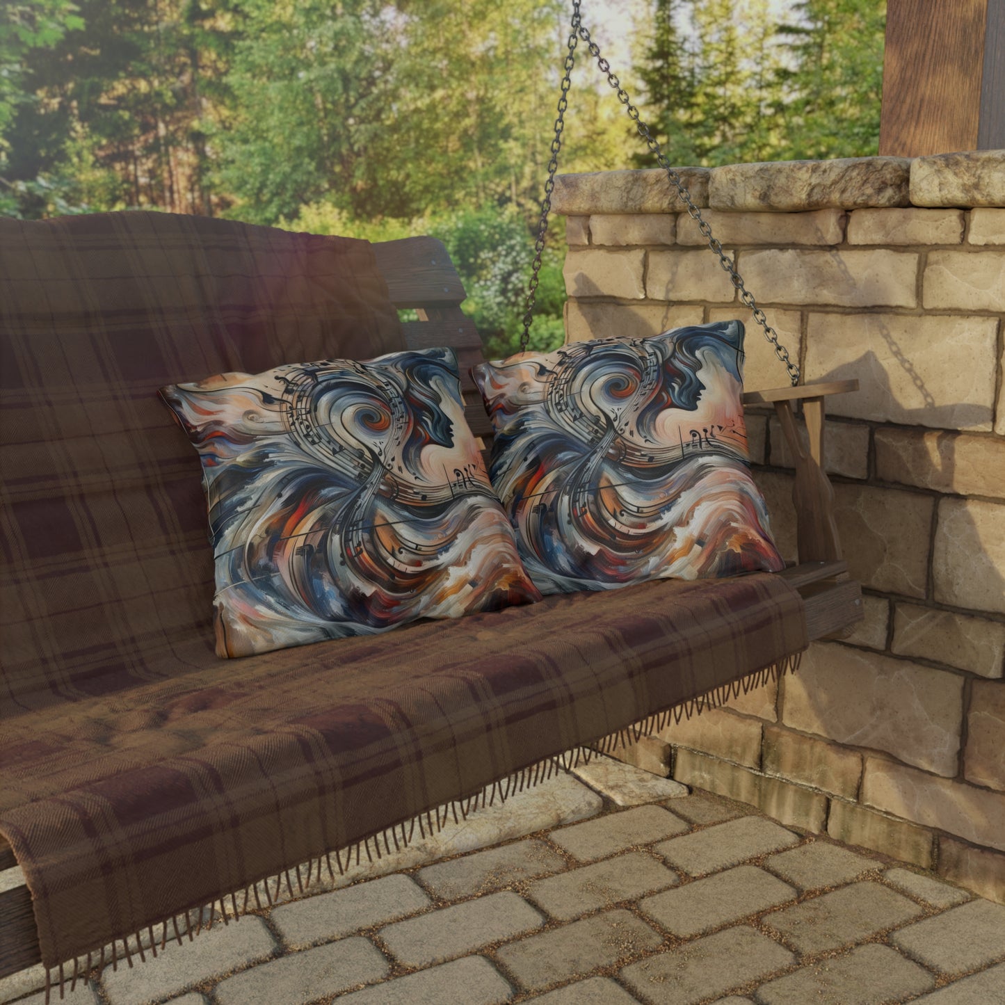 Symphonic Empathic Swirls Outdoor Pillows