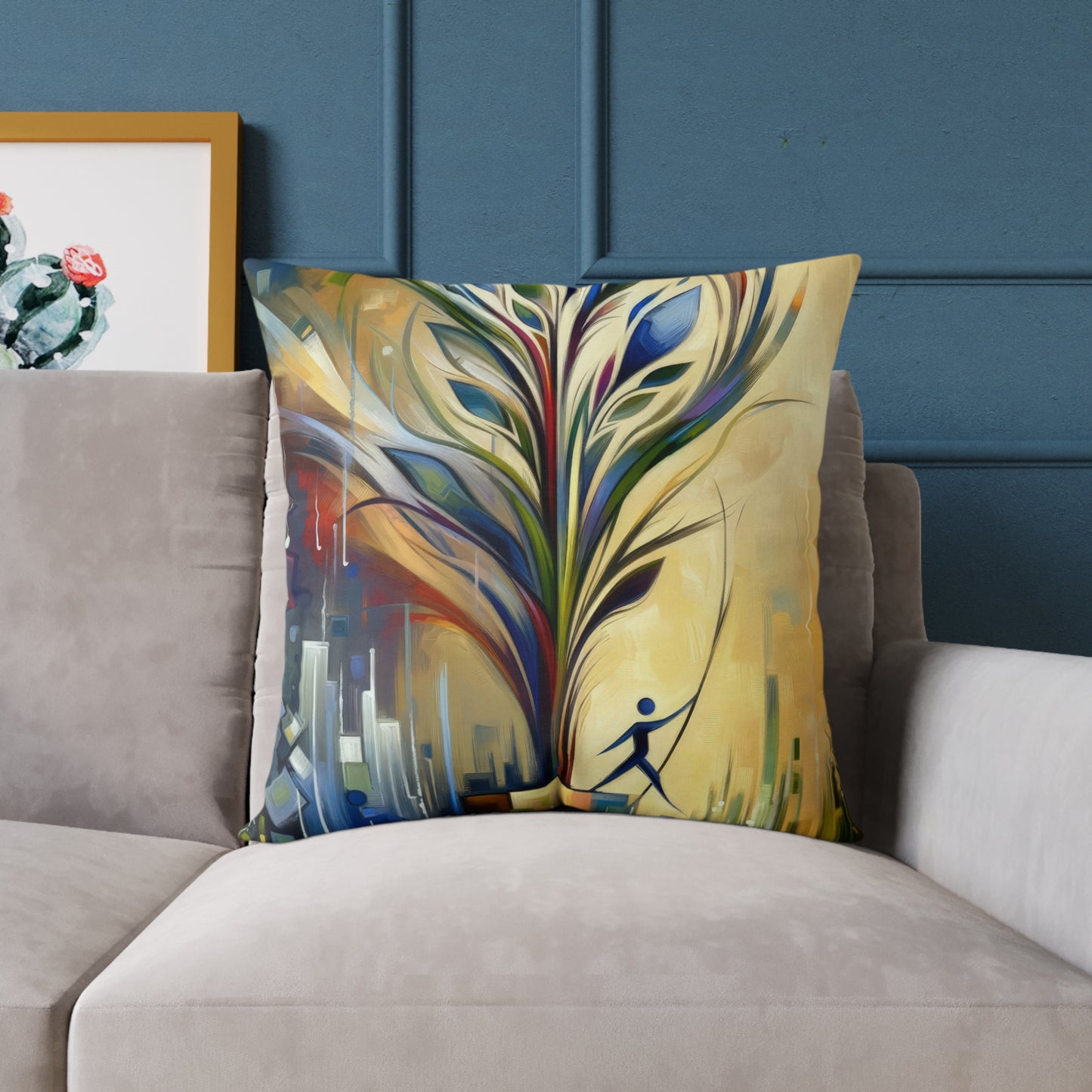 Pruning Distraction Tachism Spun Polyester Pillow