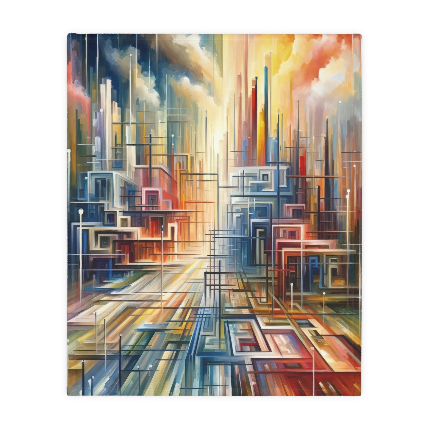 Urban Flow Interconnectedness Velveteen Microfiber Blanket (Two-sided print)