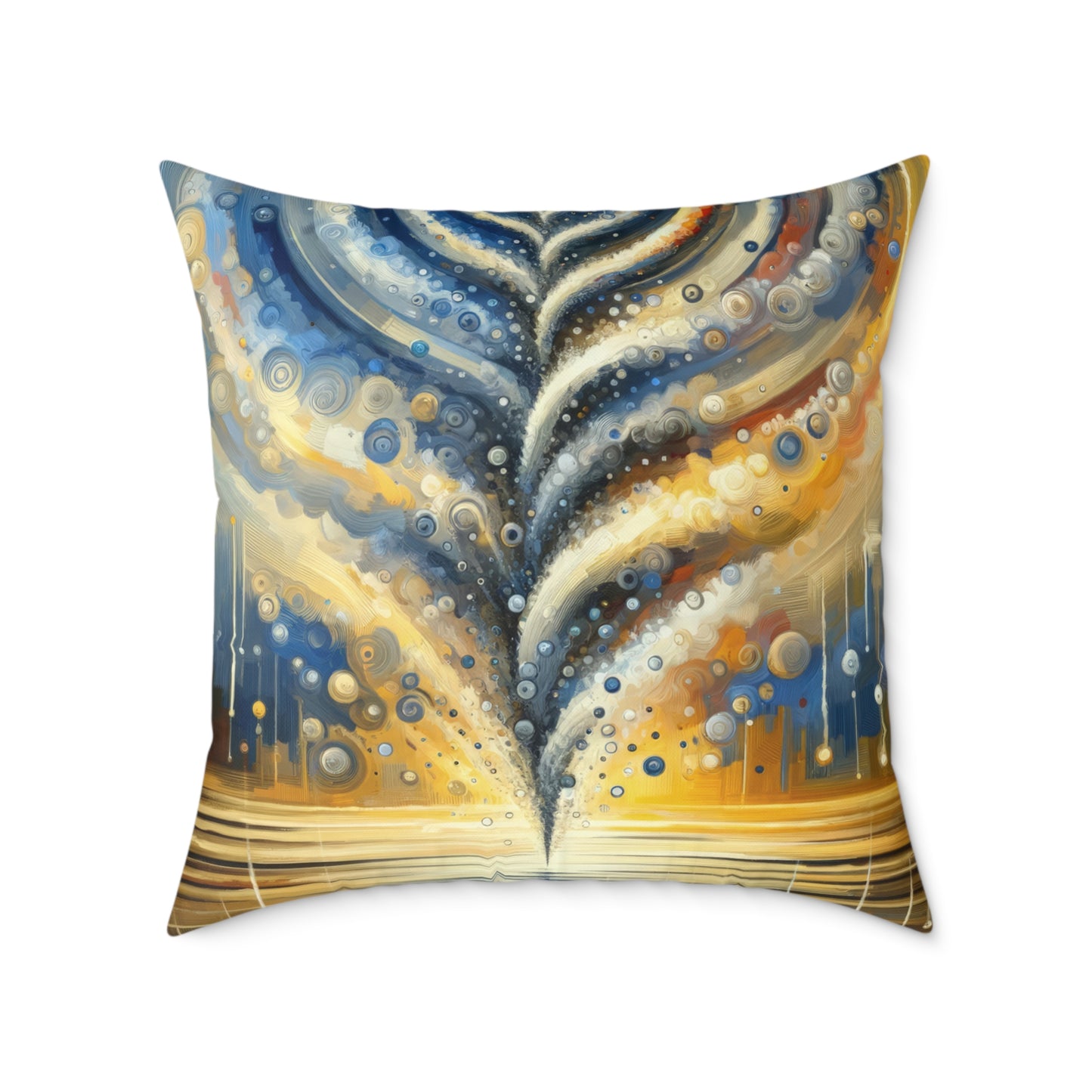 Ripple Effect Abstraction Spun Polyester Pillow