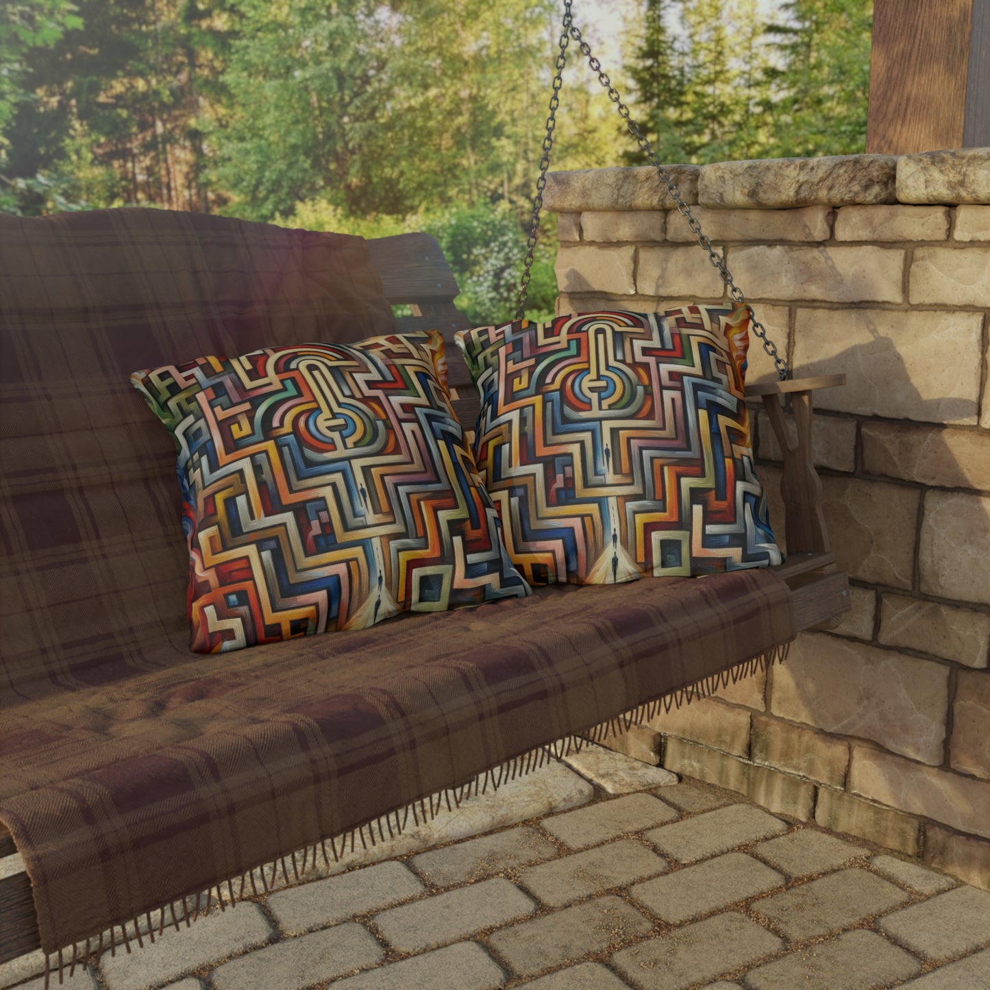 Labyrinthine Love Choices Outdoor Pillows