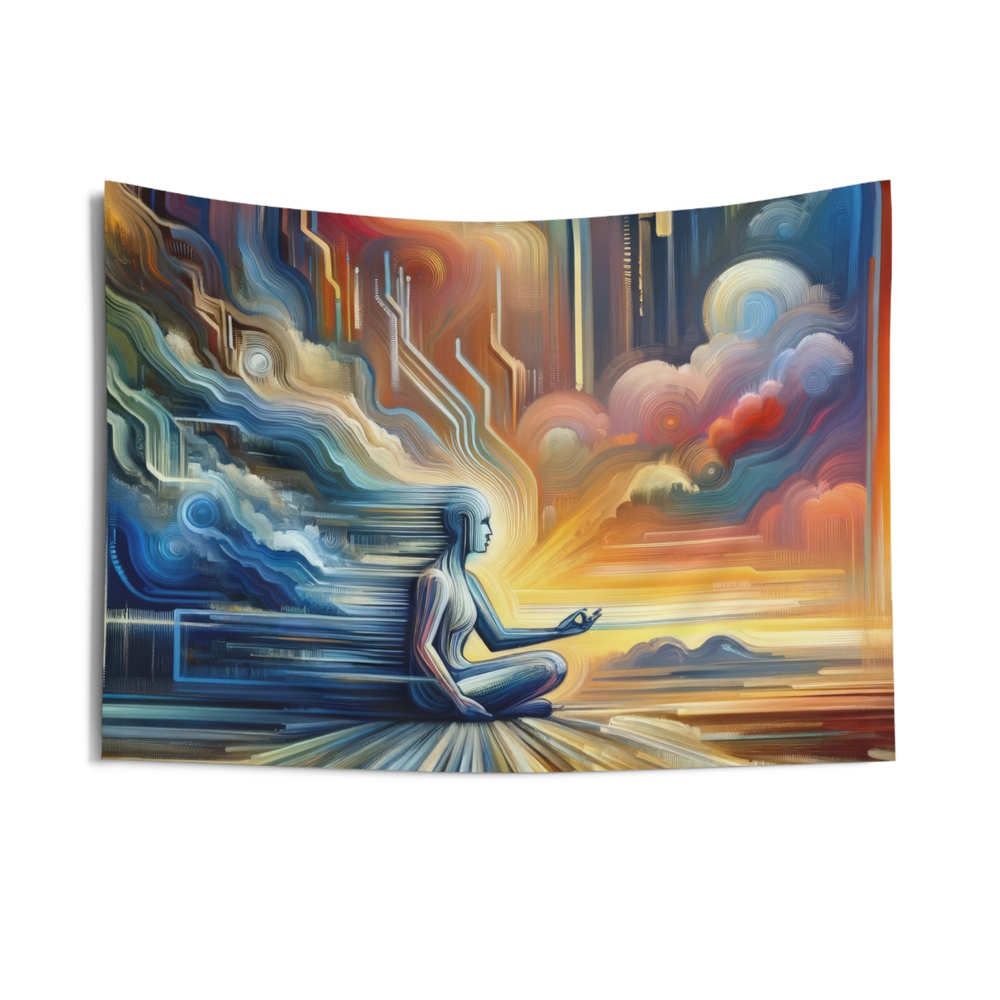 Eternal Digital Meditation Indoor Wall Tapestries