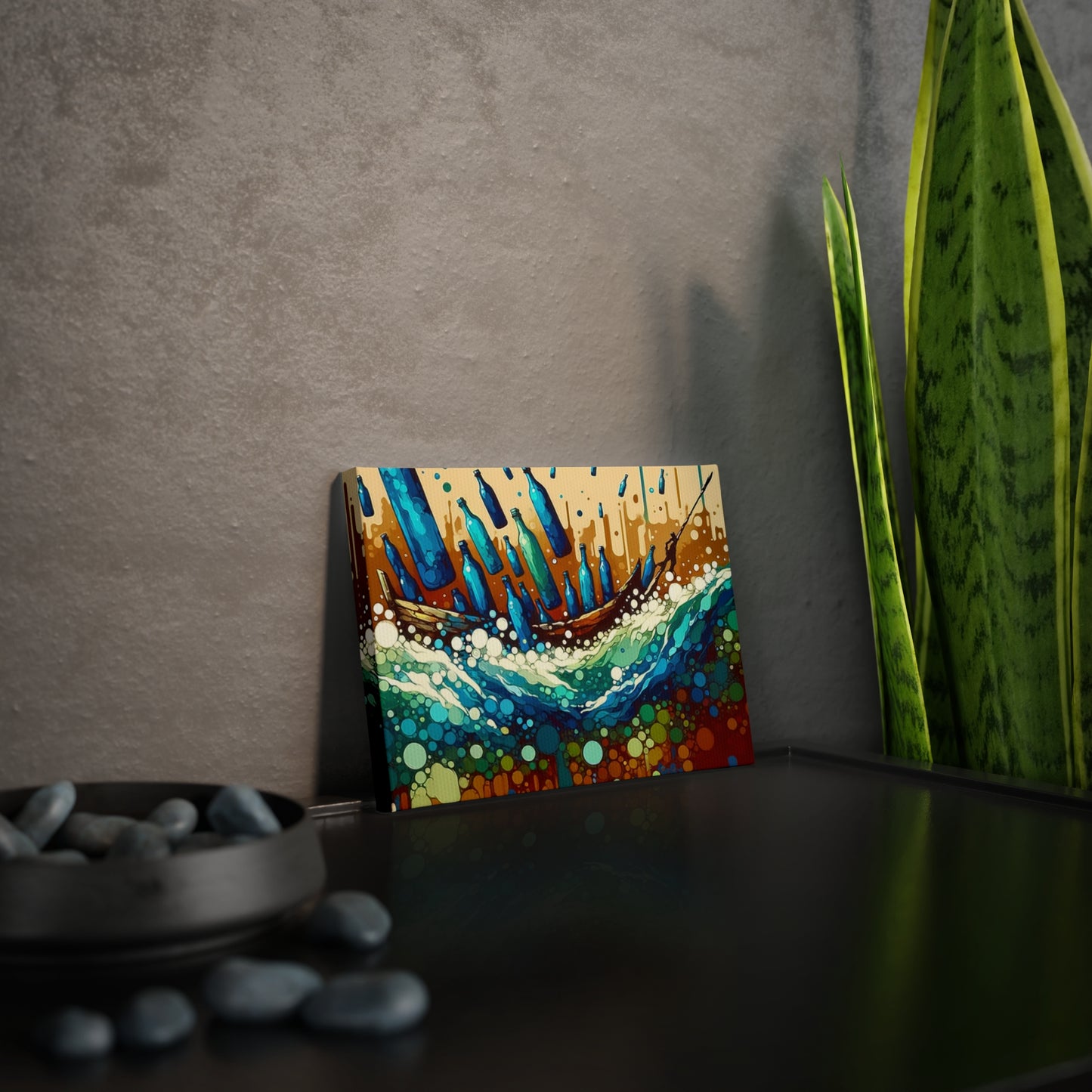 Oceanic Bottle Rescue Canvas Photo Tile