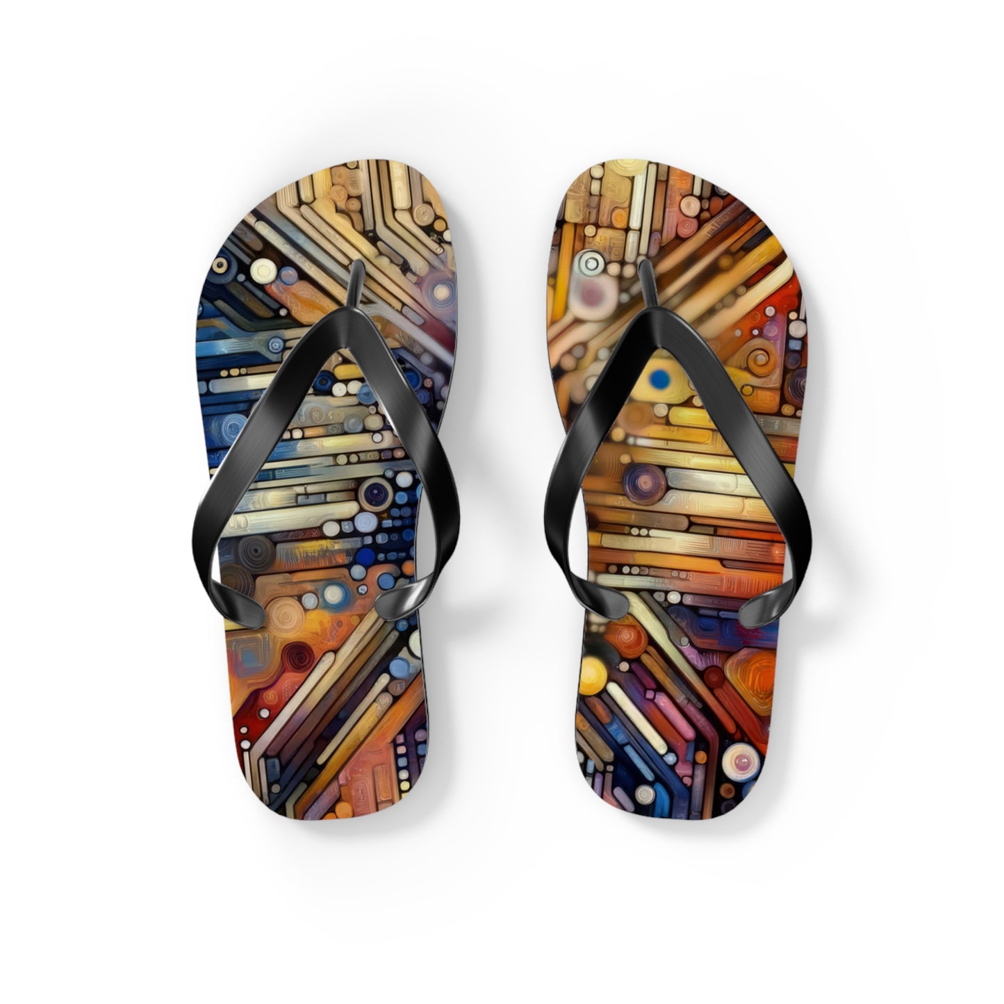 Digital Rhythm Tapestry Flip Flops