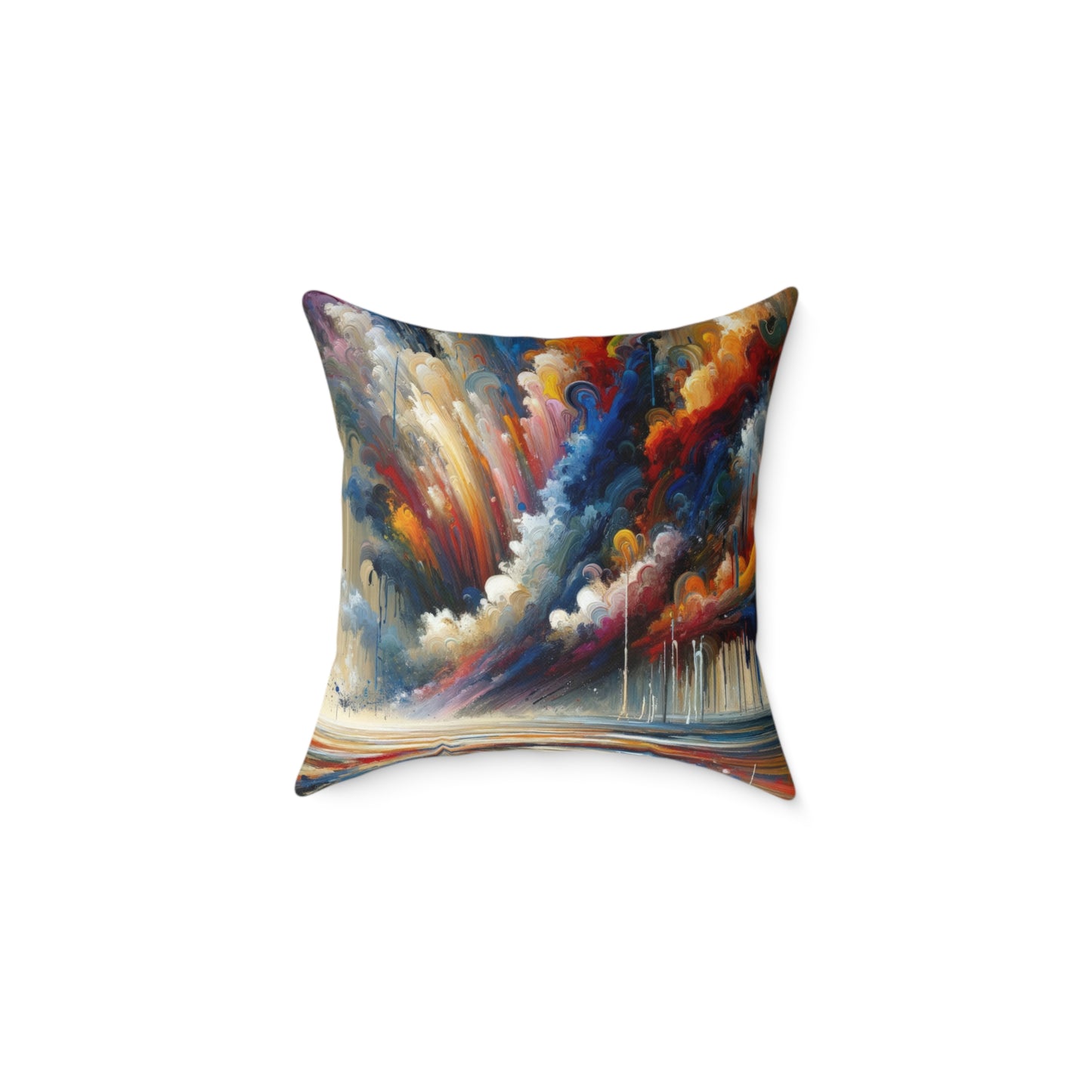 Grandiose Transformation Tachism Spun Polyester Pillow