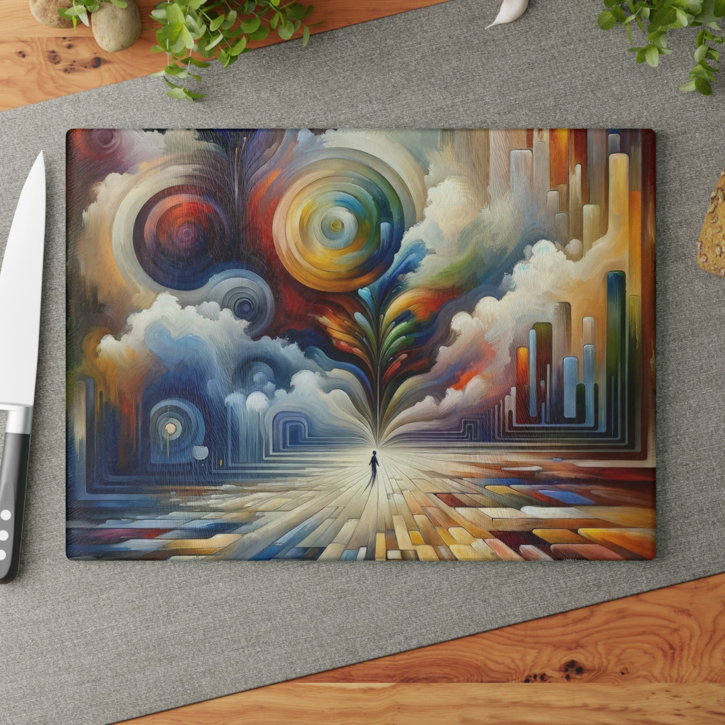 Sensory Thought Awakening Glass Cutting Board