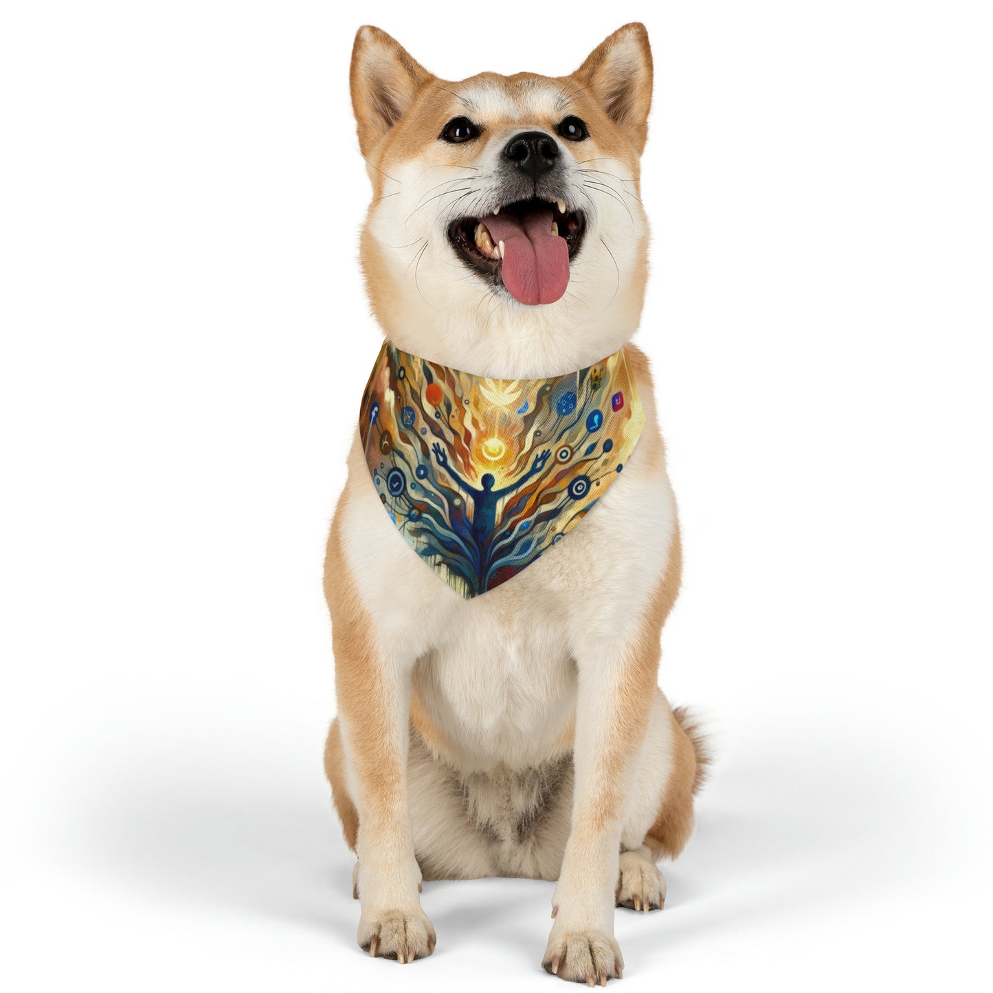 Reflective Digital Meditation Pet Bandana Collar