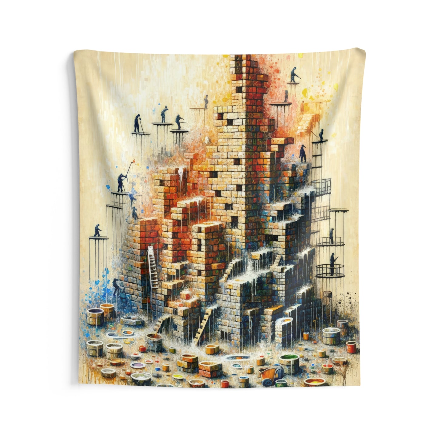 Actions Constructing Society Indoor Wall Tapestries