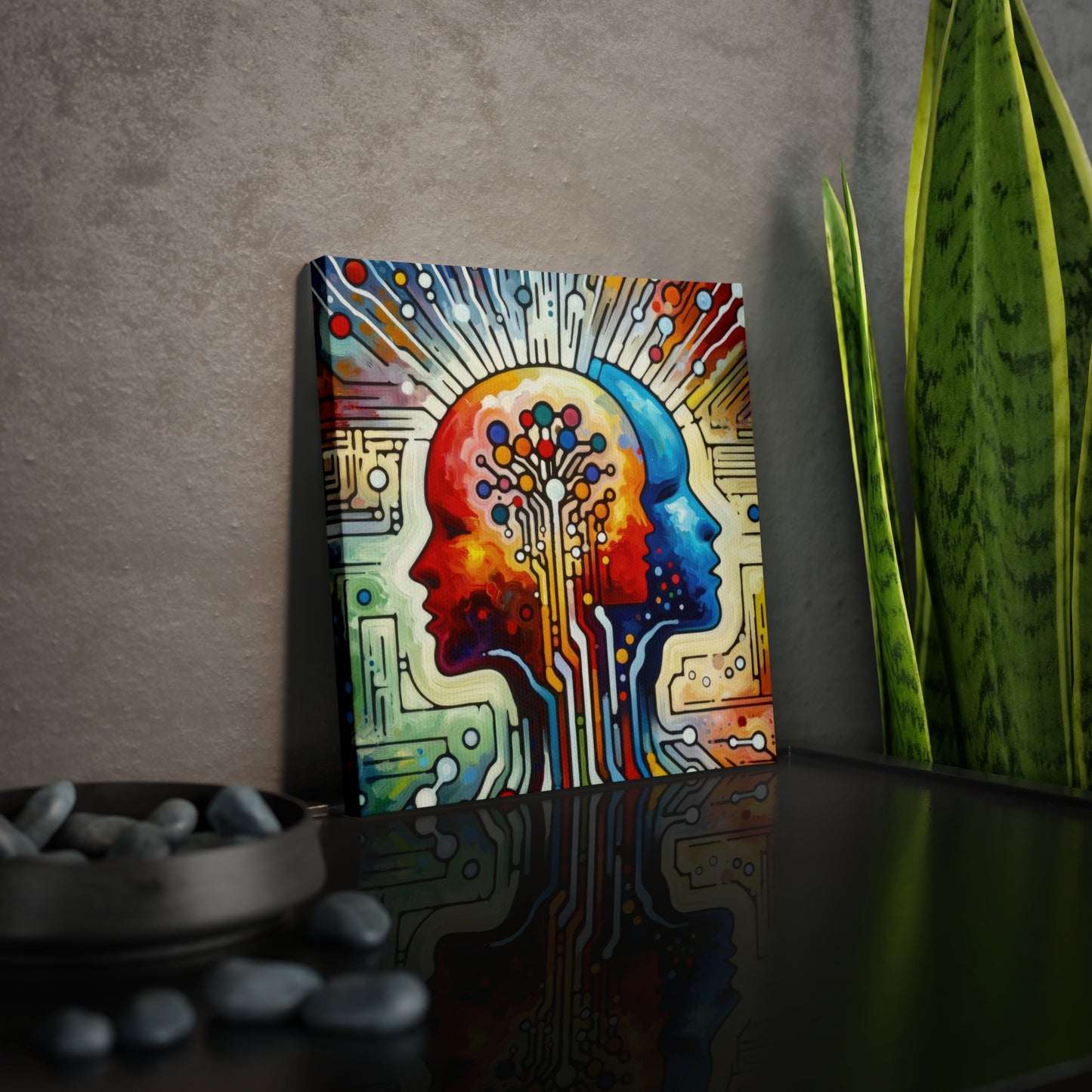 Empathetic Connection Abstract Canvas Photo Tile